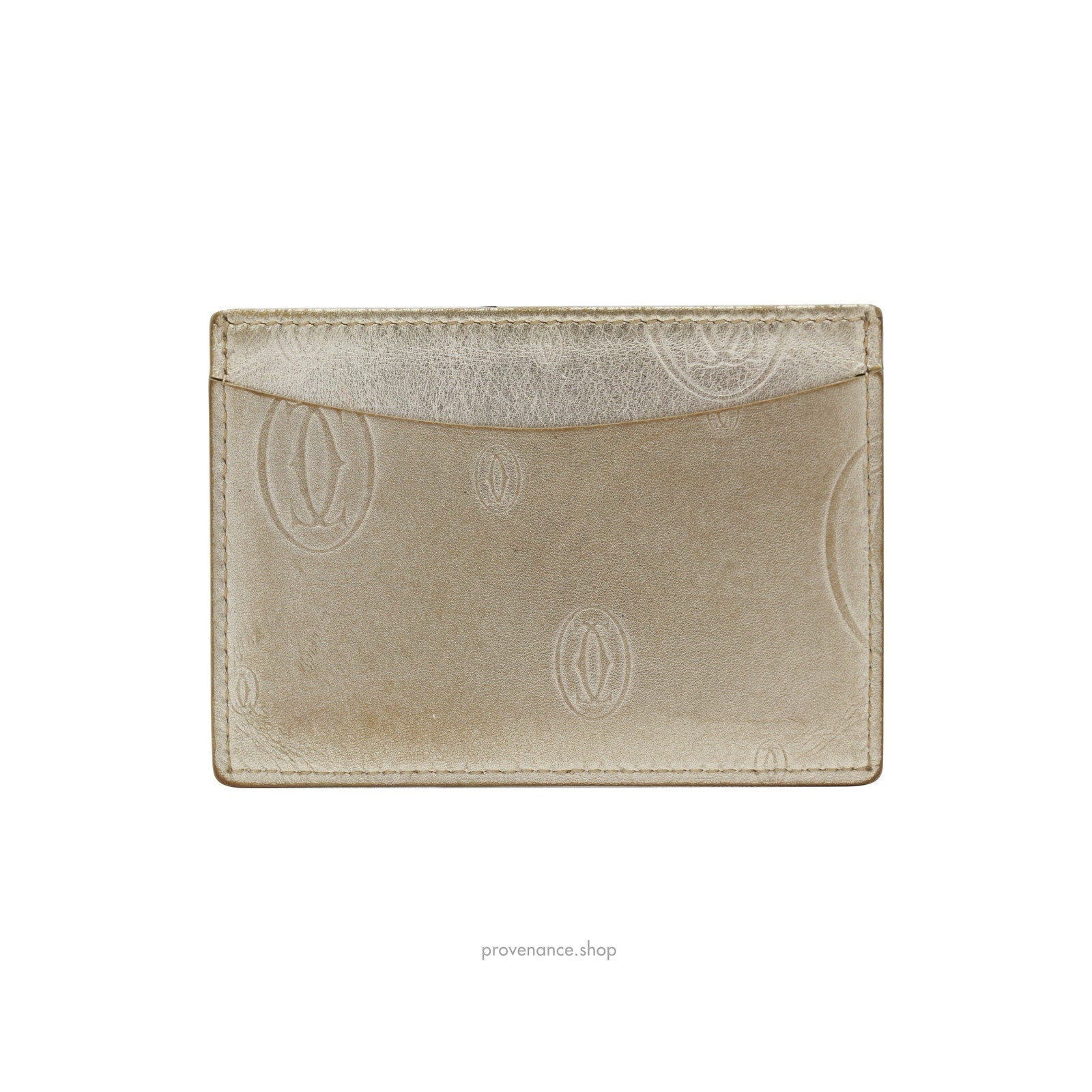 Cartier Card Holder Wallet - Gold Leather - 3