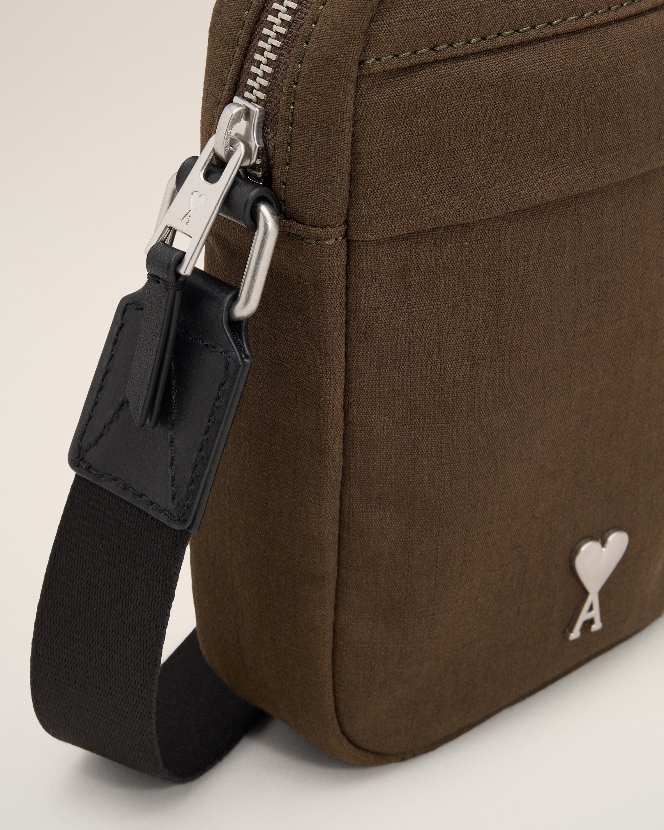 GREEN CANVAS SMALL AMI DE COEUR CROSSBODY BAG - 4