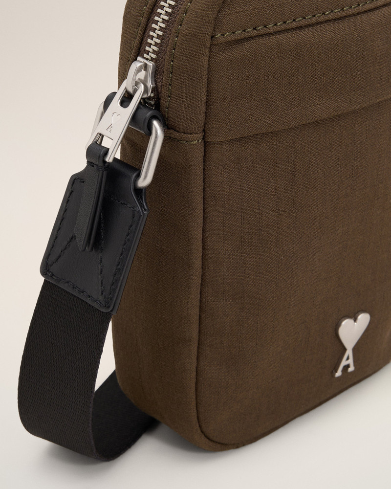 GREEN CANVAS SMALL AMI DE COEUR CROSSBODY BAG 4