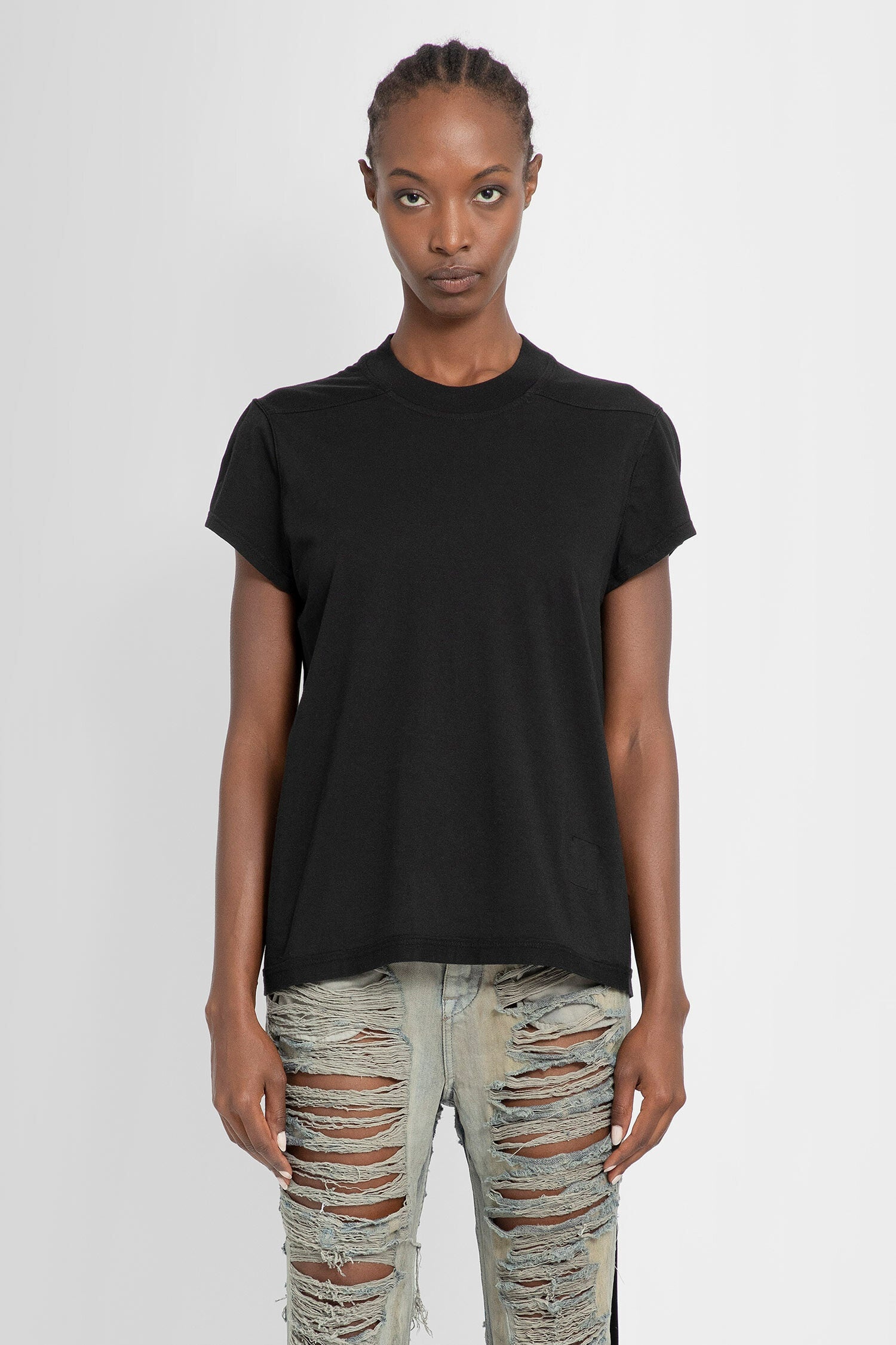 RICK OWENS WOMAN BLACK T-SHIRTS - 1