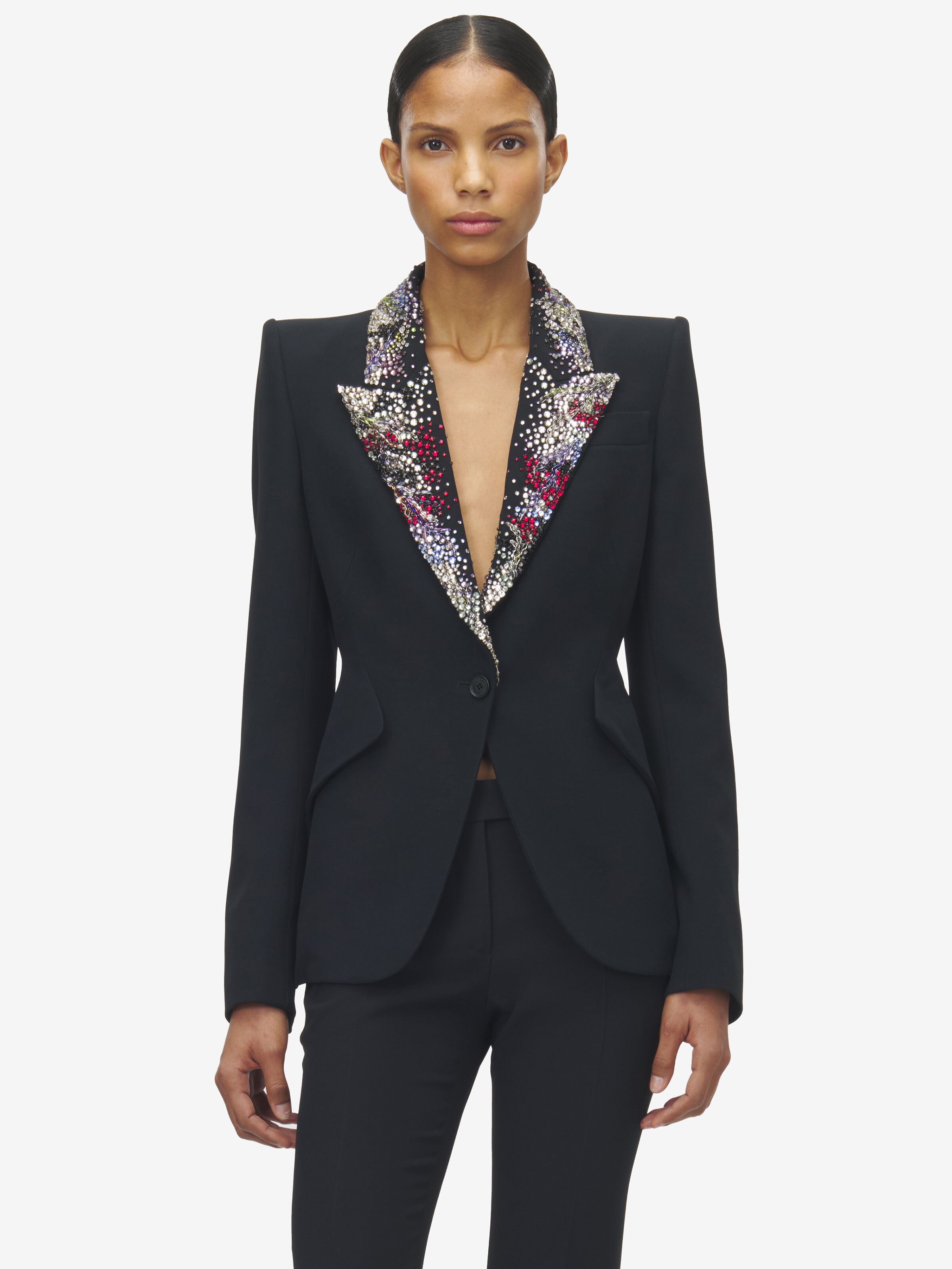 Embroidered Lapel Jacket - 2
