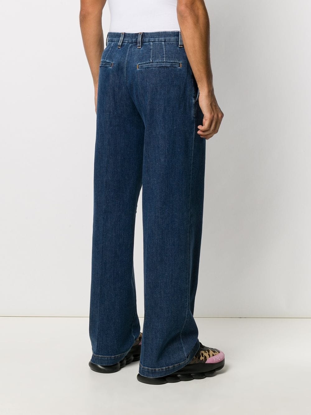 wide-leg denim jeans - 4