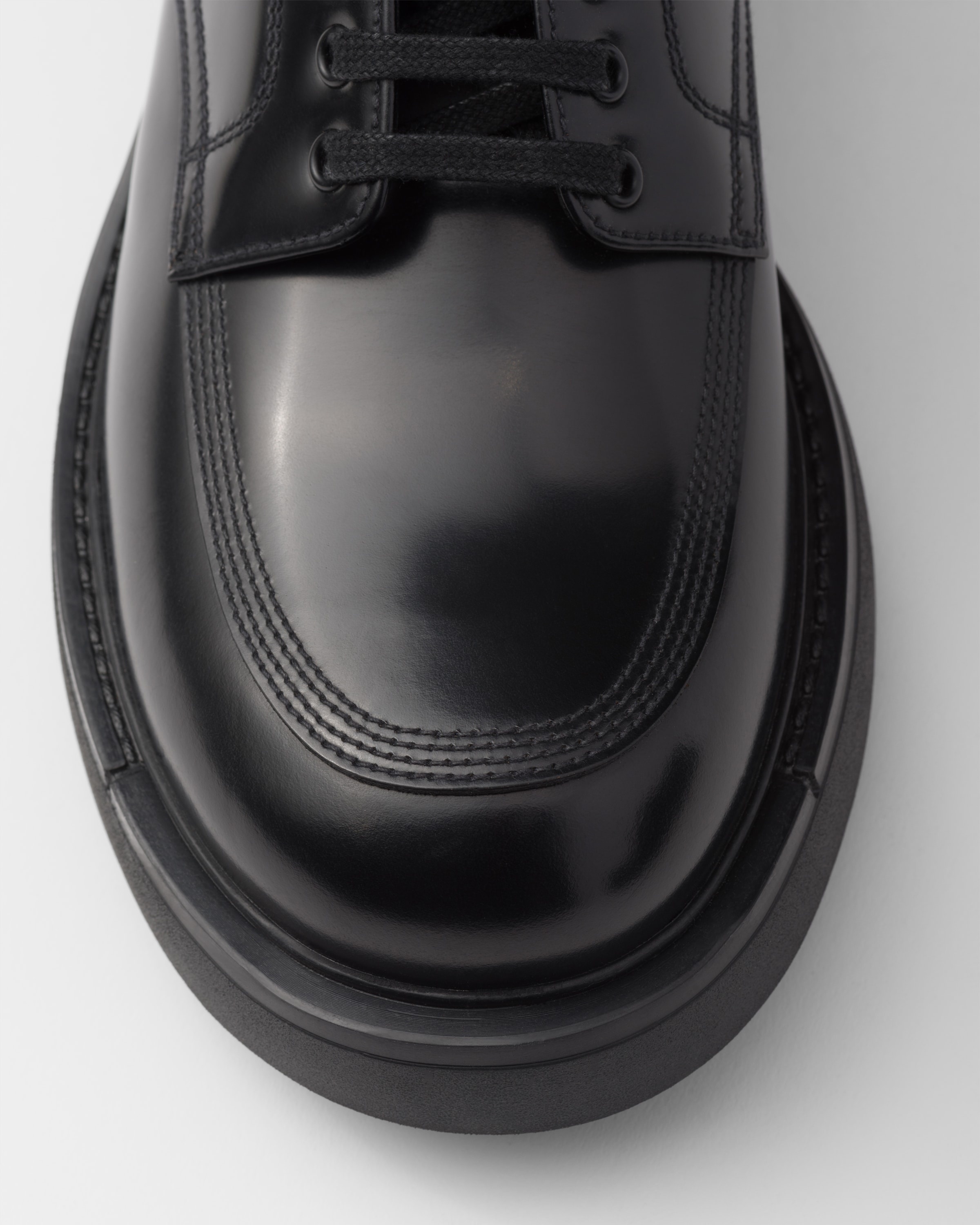 Brushed leather derby shoes - 6