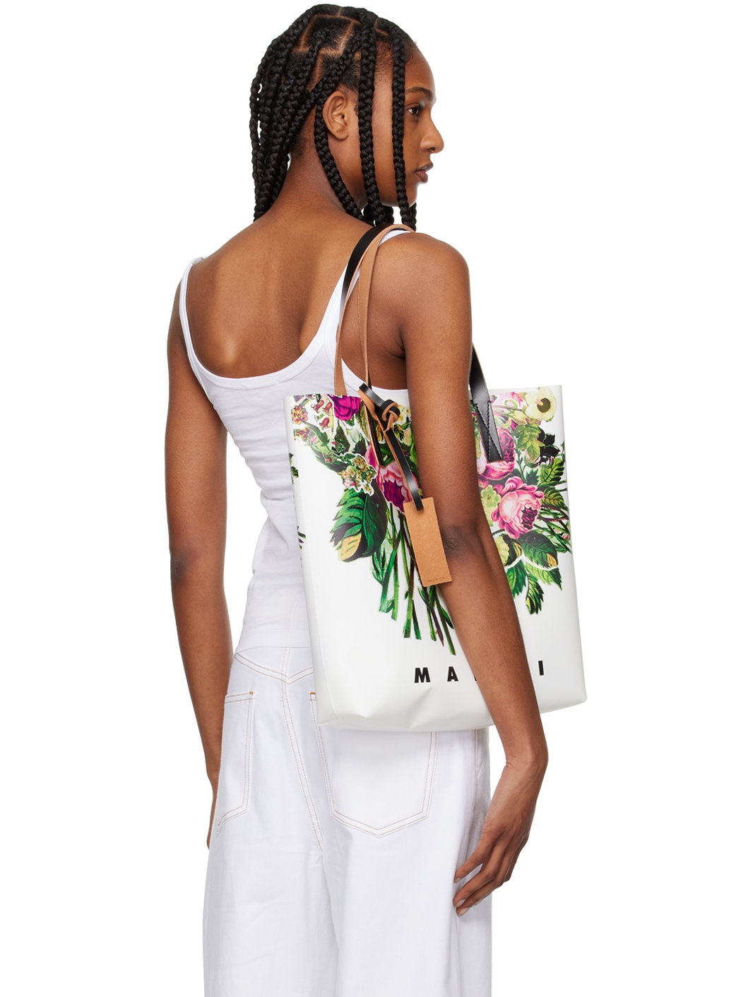 White Embroidered Tank Top - 3