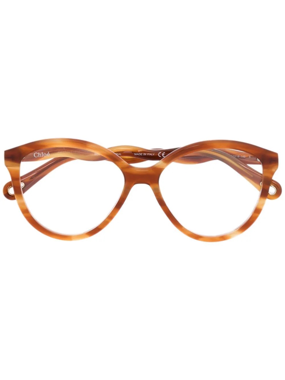 wave-arm round tortoiseshell glasses - 1