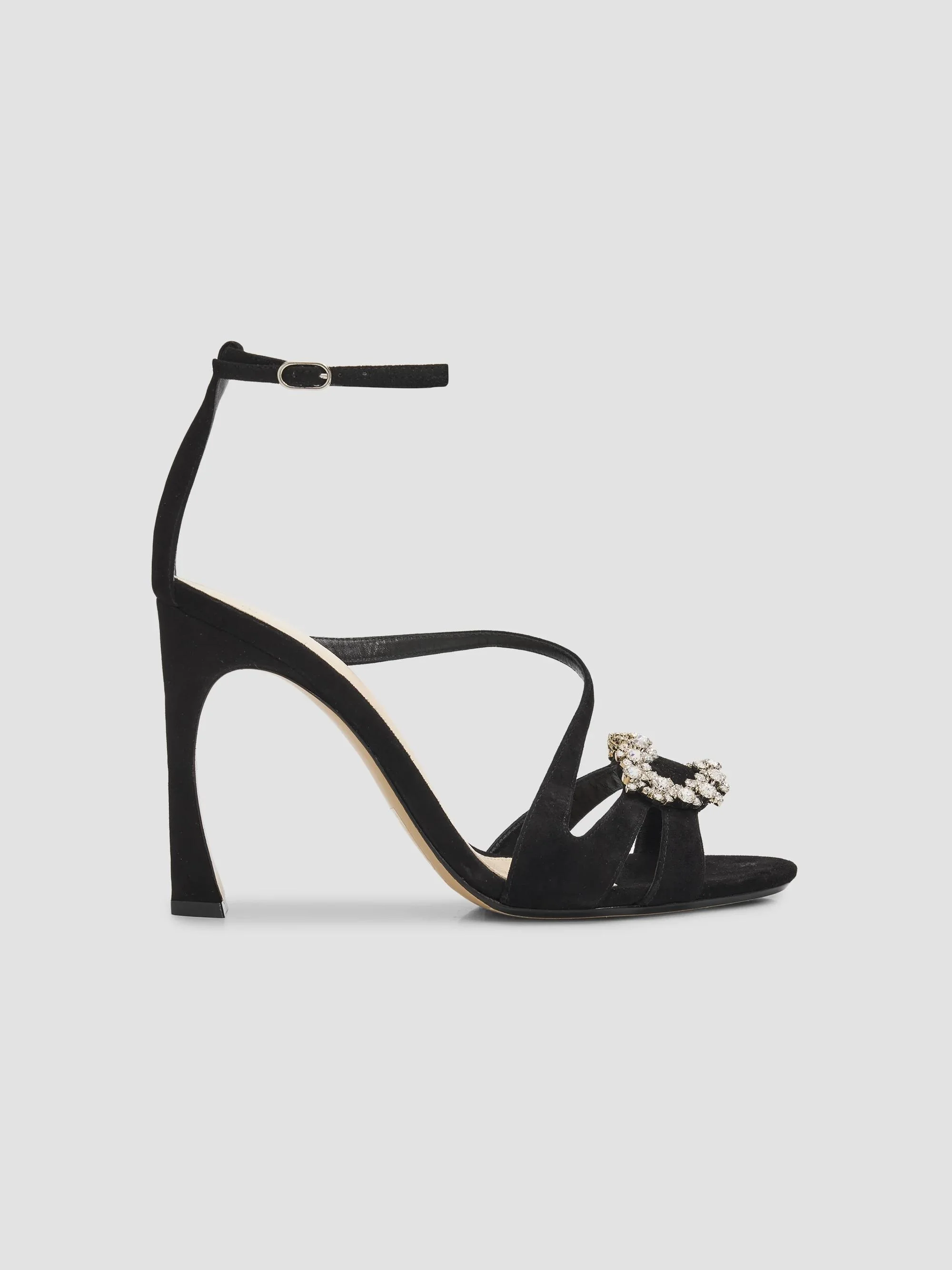 Women's Nola 100MM Crystal-Embellished Suede Sandals - Black - 1