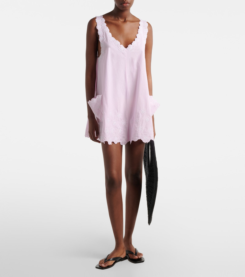 juliet dunn Embroidered cotton poplin minidress outlook