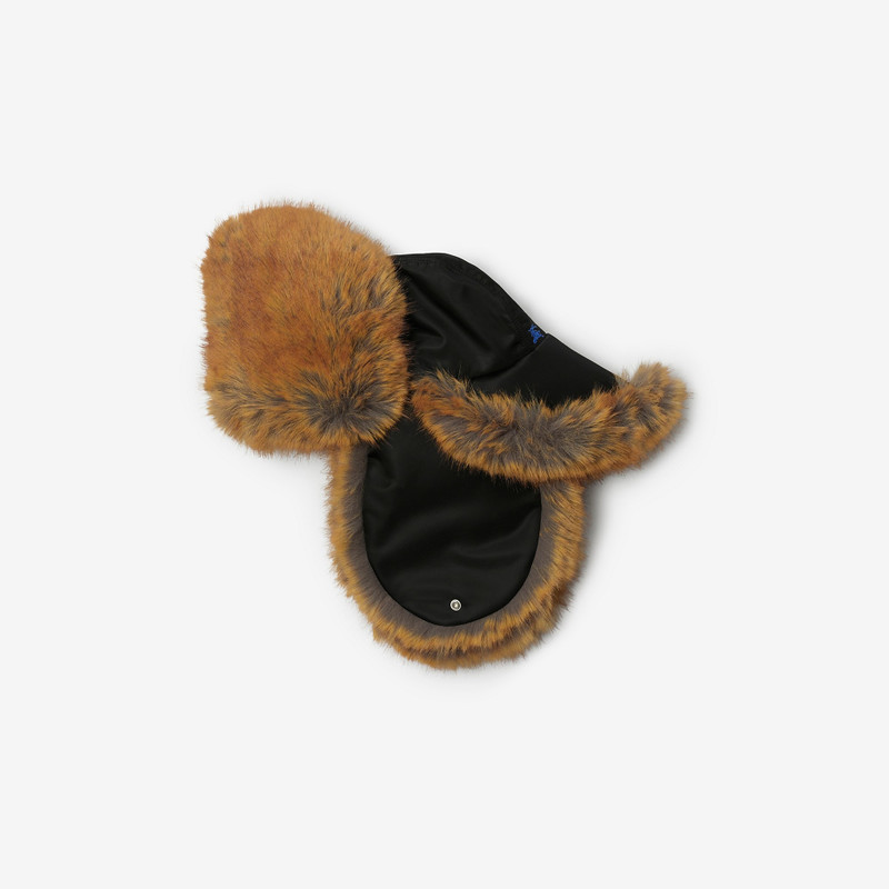 Faux Fur and Nylon Trapper Hat 3