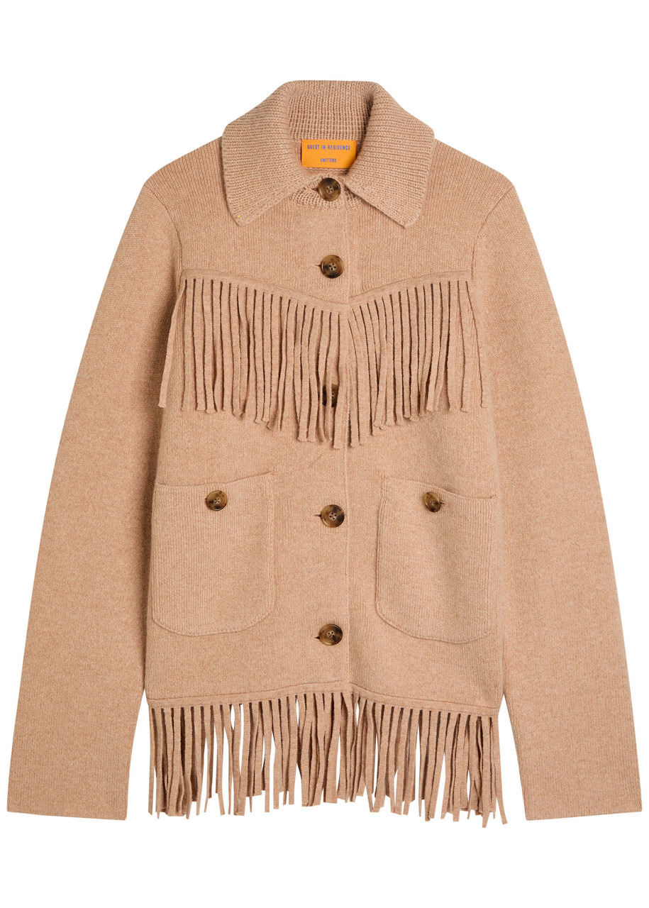 Guest In Residence Western Fringe Wool-blend Cardigan - 1