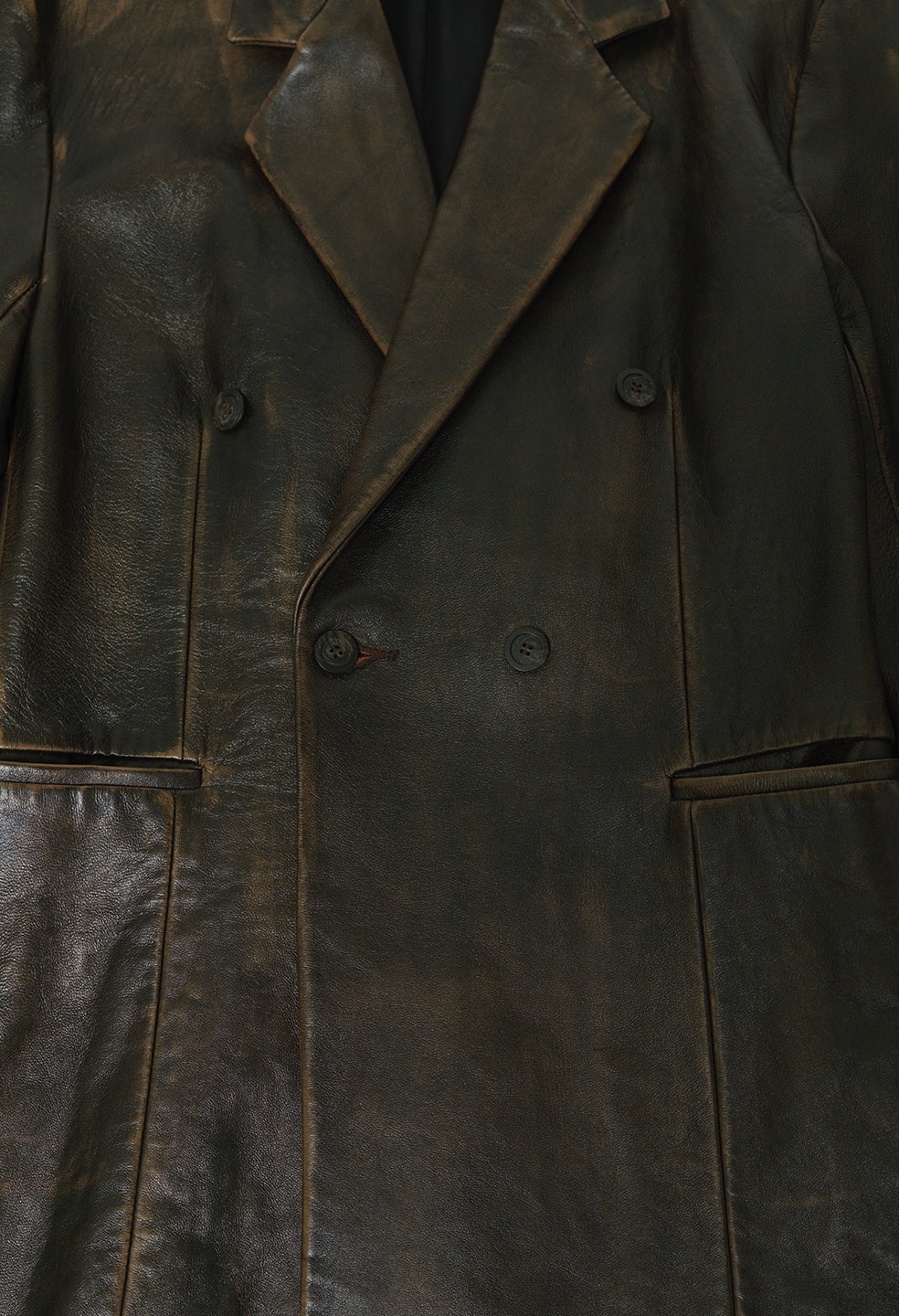 LEATHER DOUBLE BREASTED BLAZER - 2