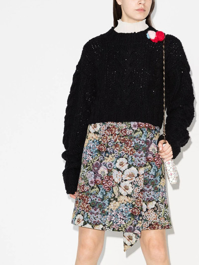 SHUSHU/TONG cropped pompom-embellished jumper outlook