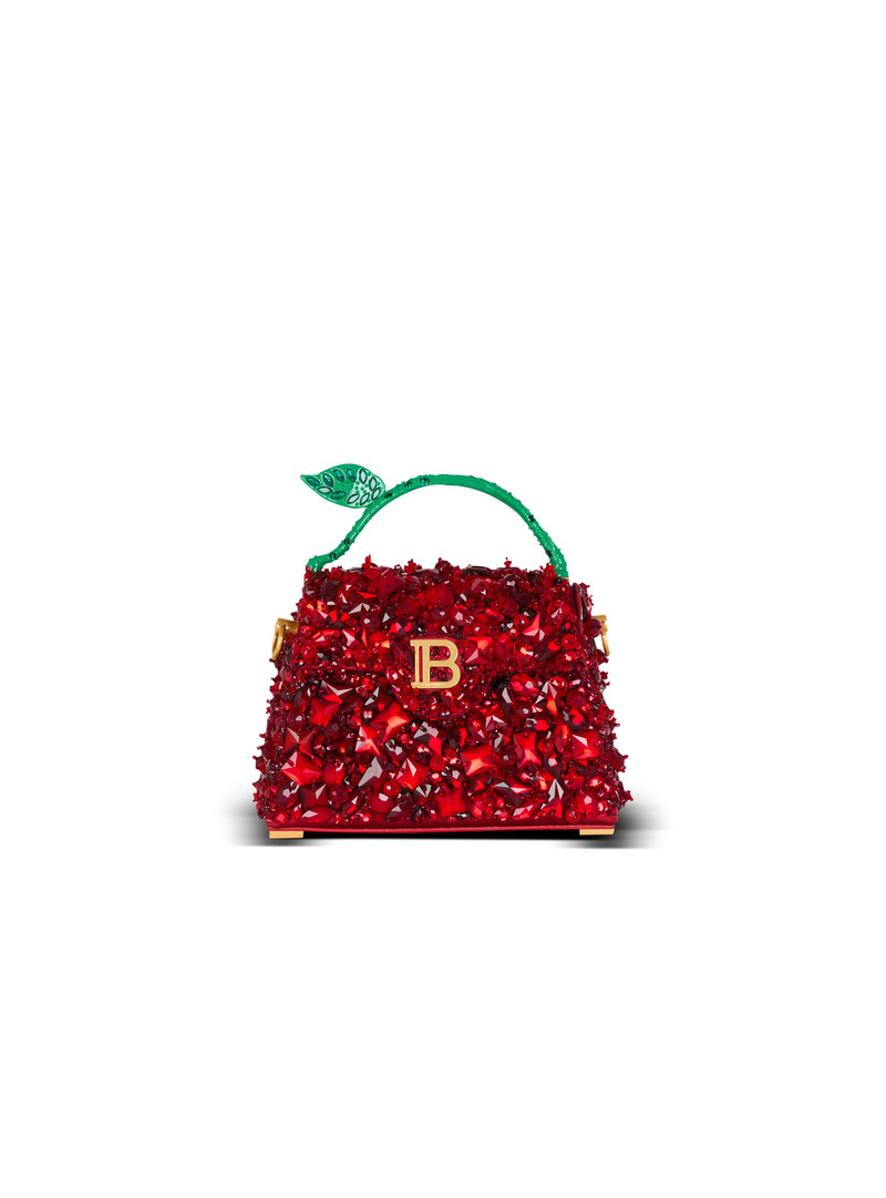 Small B-Buzz Dynasty bag in Strawberry-embroidered satin 1