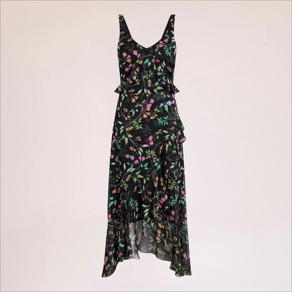 Ruffle Floral Maxi Dress - 1