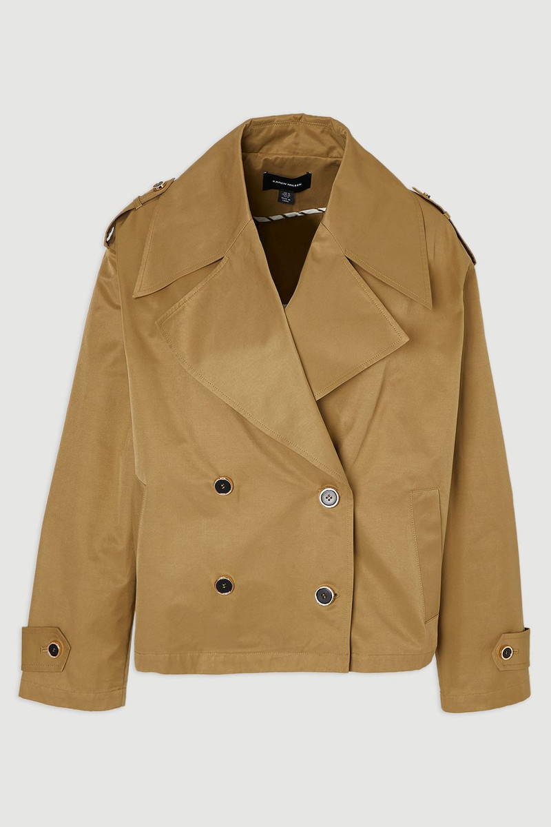 Cotton Relaxed Short Trench Coat 4