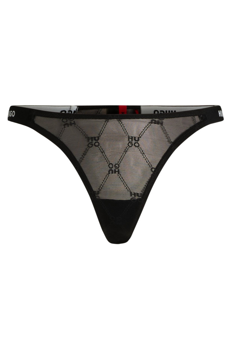 BRANDED-ELASTIC THONG WITH STACKED LOGOS 1
