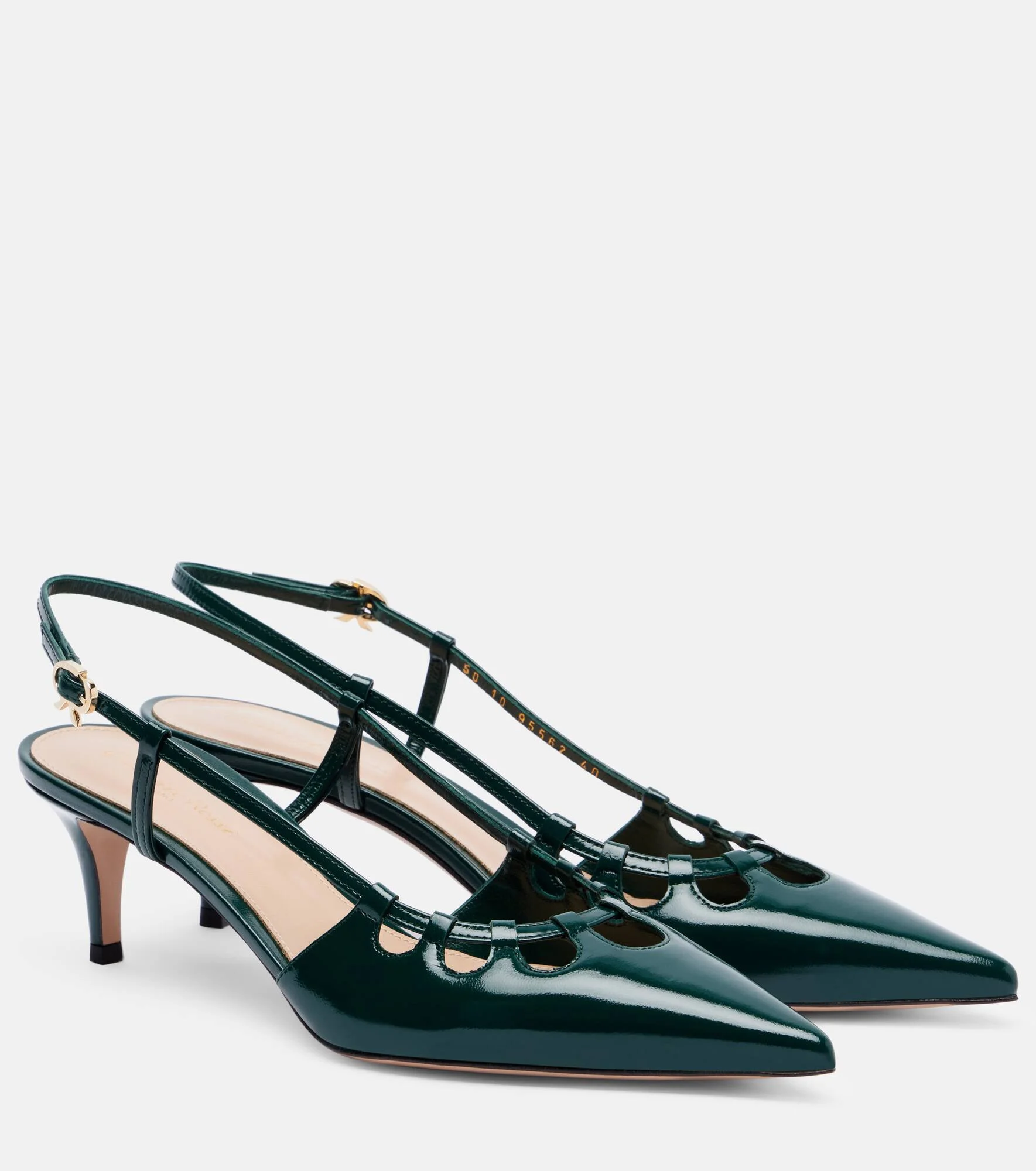 55 patent leather slingback pumps - 1