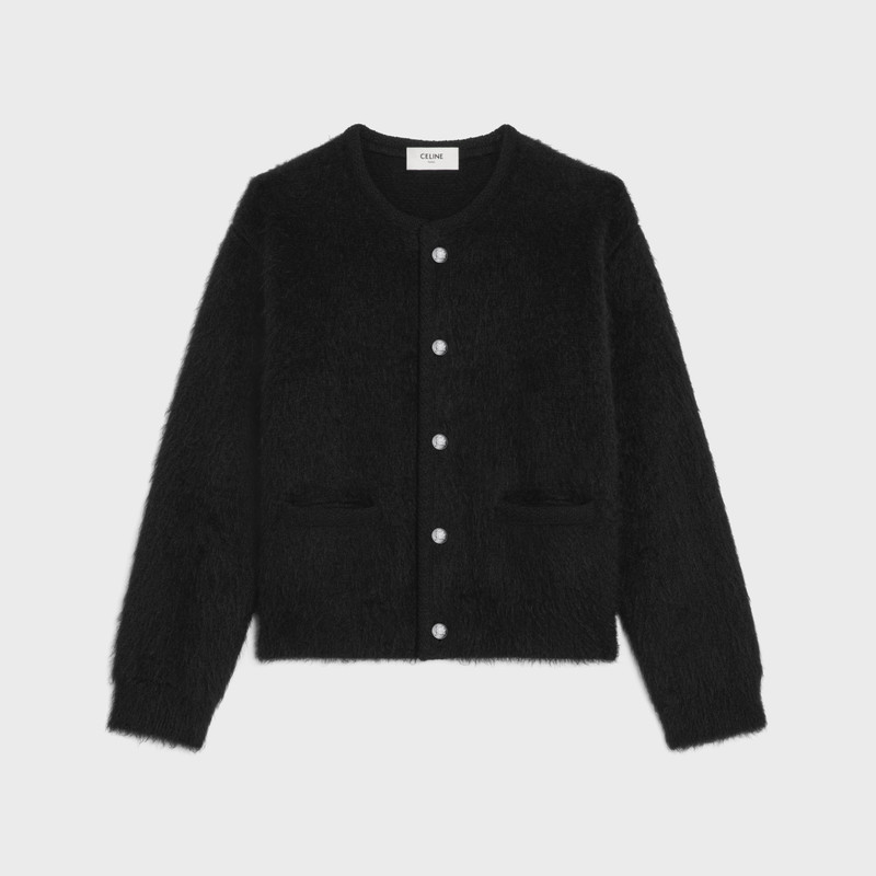 cardigan jacket in brushed mohair - 1