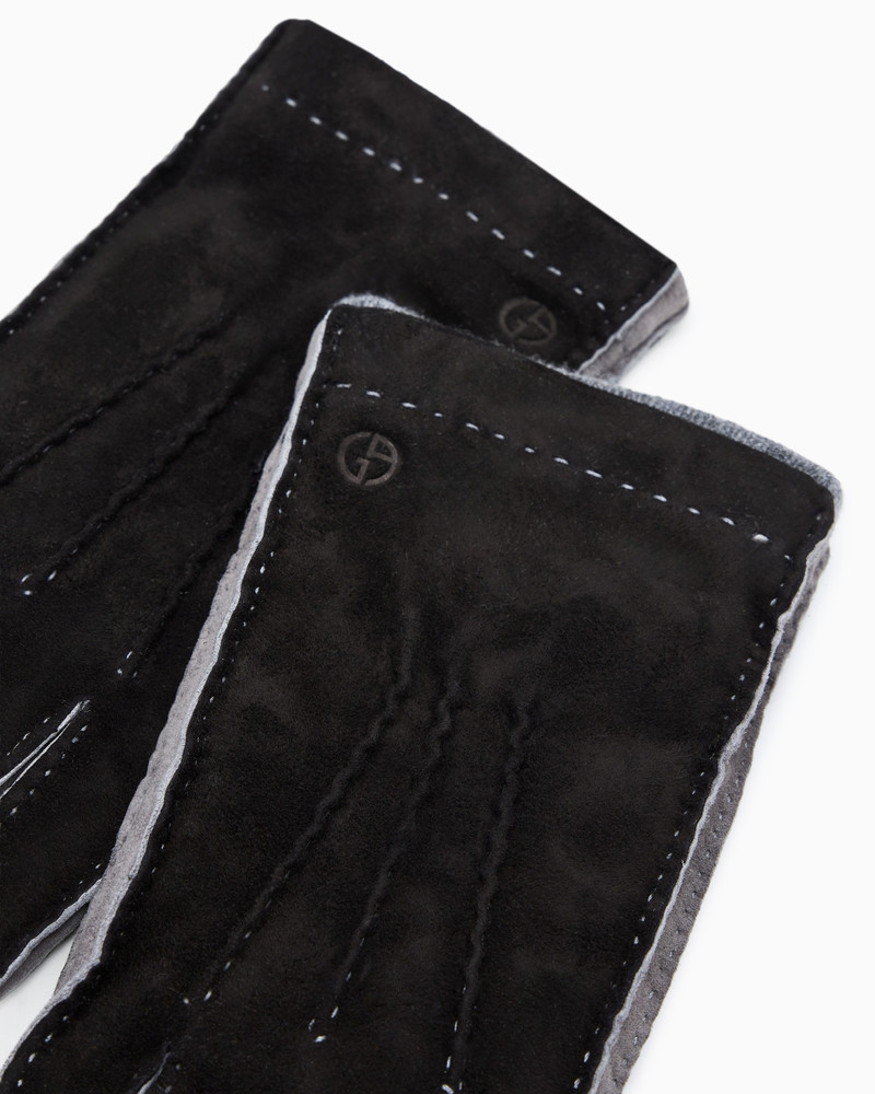 GIORGIO ARMANI TWO-TONE LAMBSKIN SUEDE GLOVES outlook