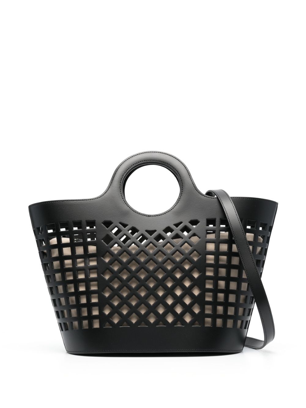 cut-out leather tote bag - 1