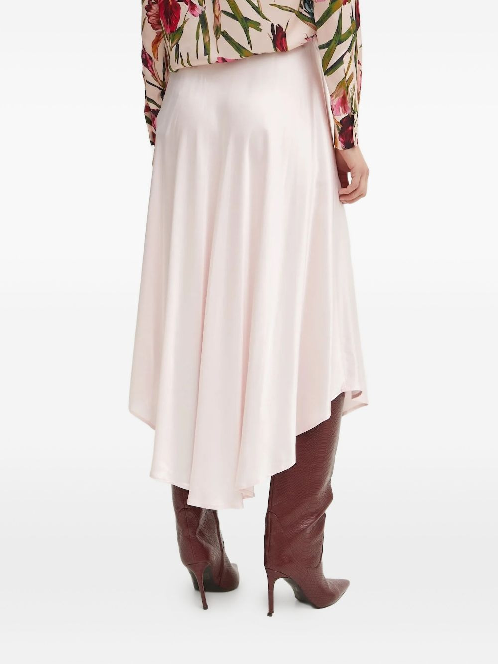 asymmetric satin skirt - 2