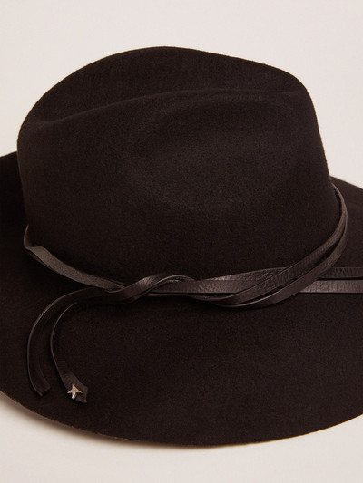 Golden Goose Black hat with woven leather strap outlook