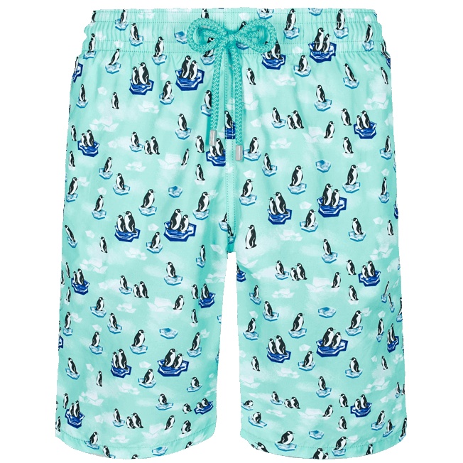 Men Swim Trunks Long 1995 Penguins On The Rock ! - 1