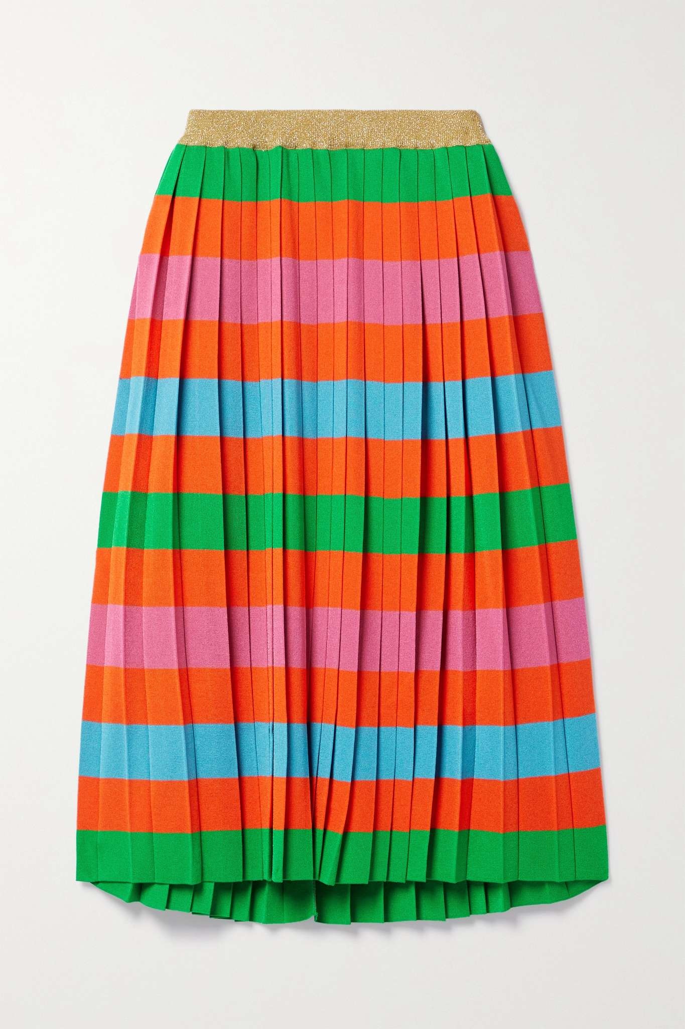 Pleated striped knitted skirt - 1