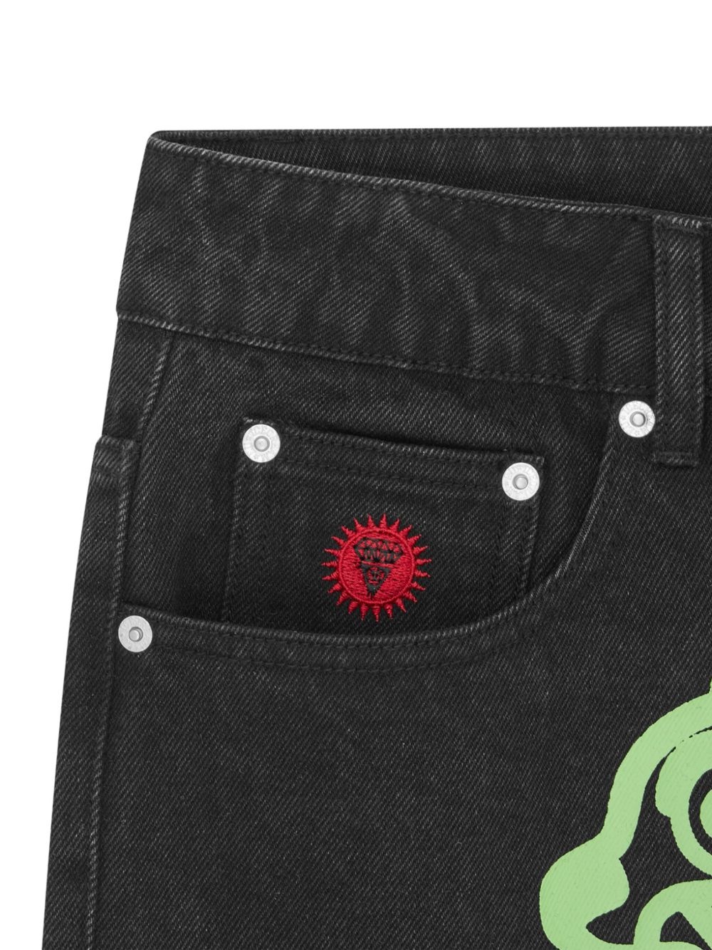 logo print jeans - 4