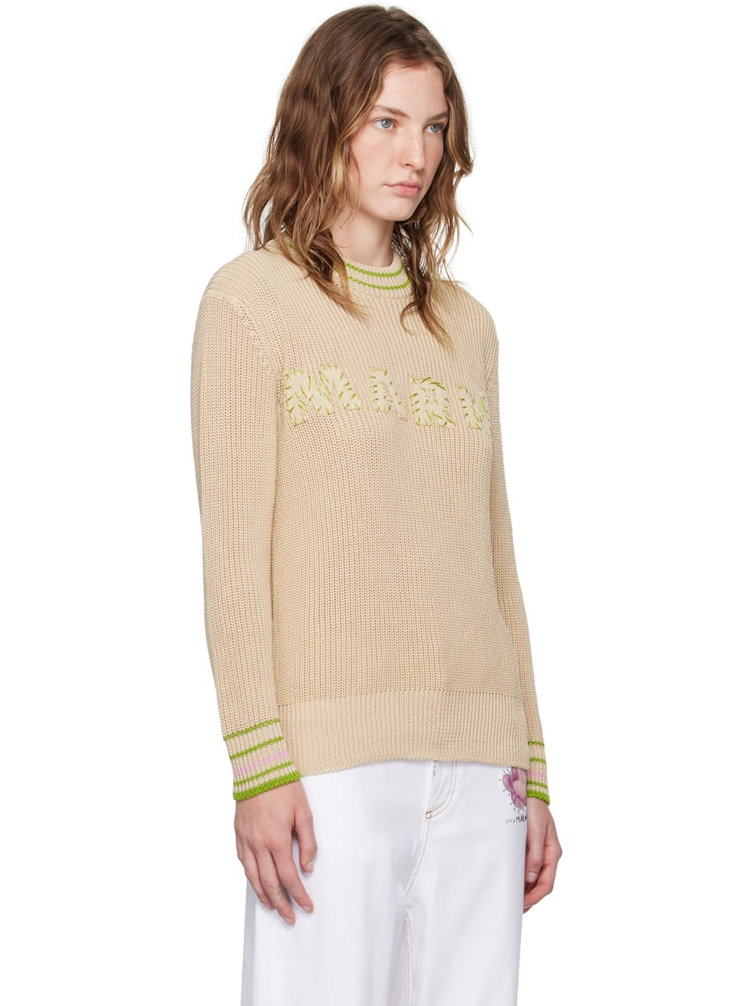 Beige 'Marni' Patches Sweater - 2