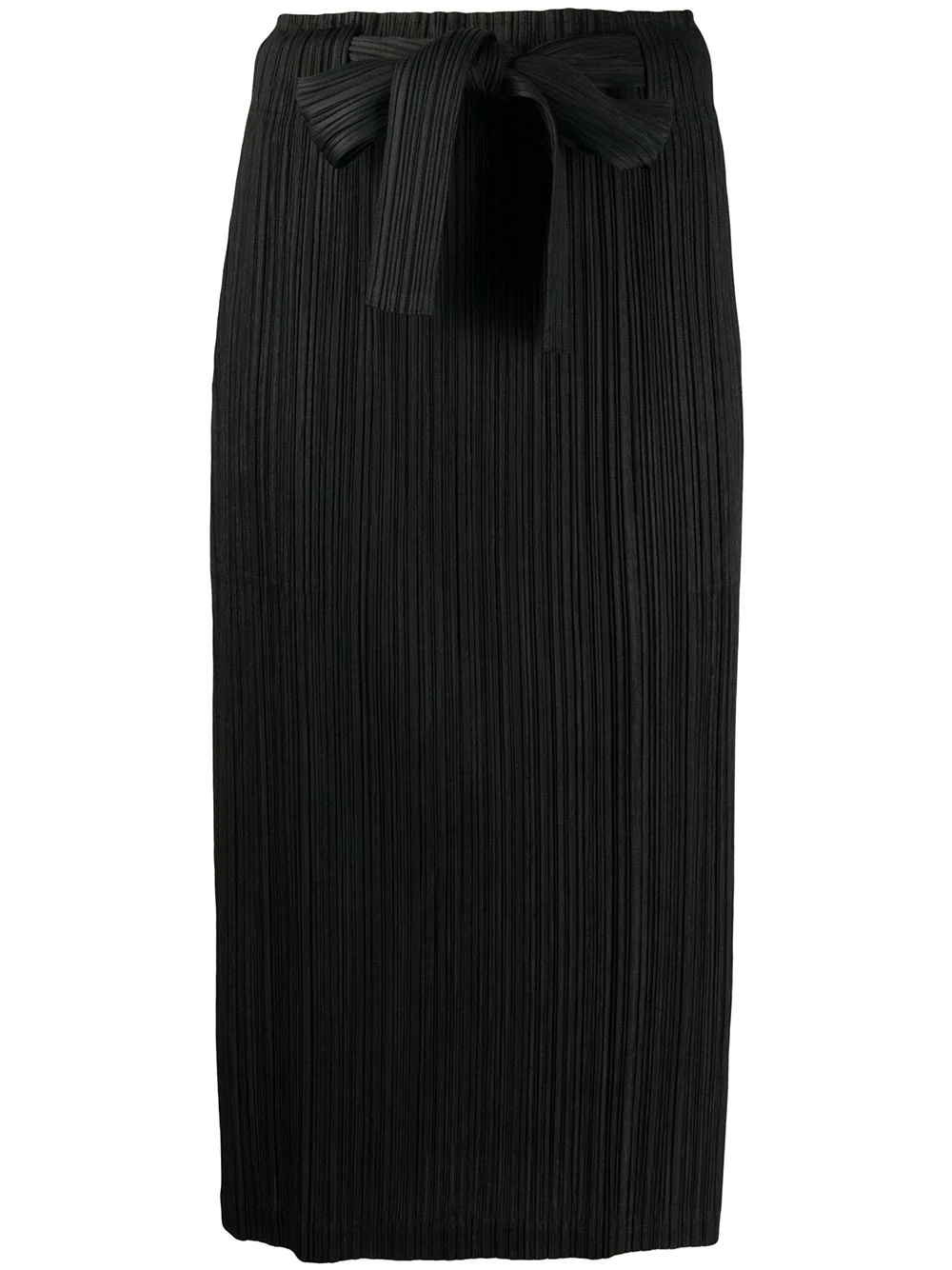 belted micro-pleated skirt - 1