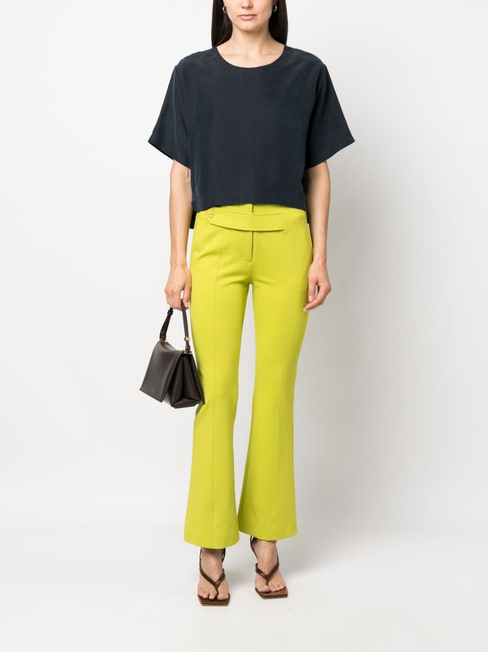 flared-leg button-detail trousers - 2