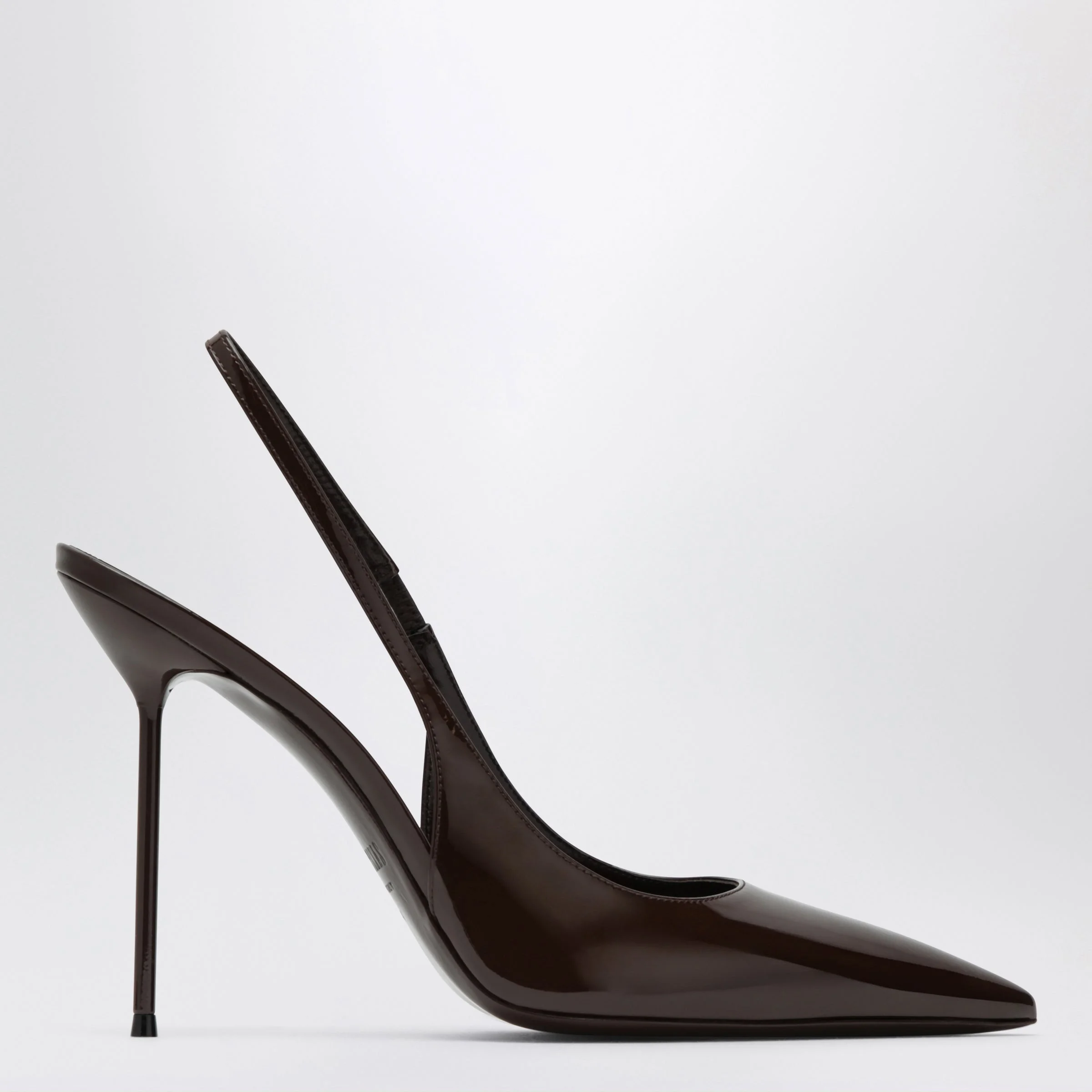 Lidia slingback pumps in ebony patent leather - 1