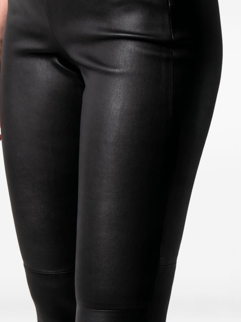 leather flared trousers - 4