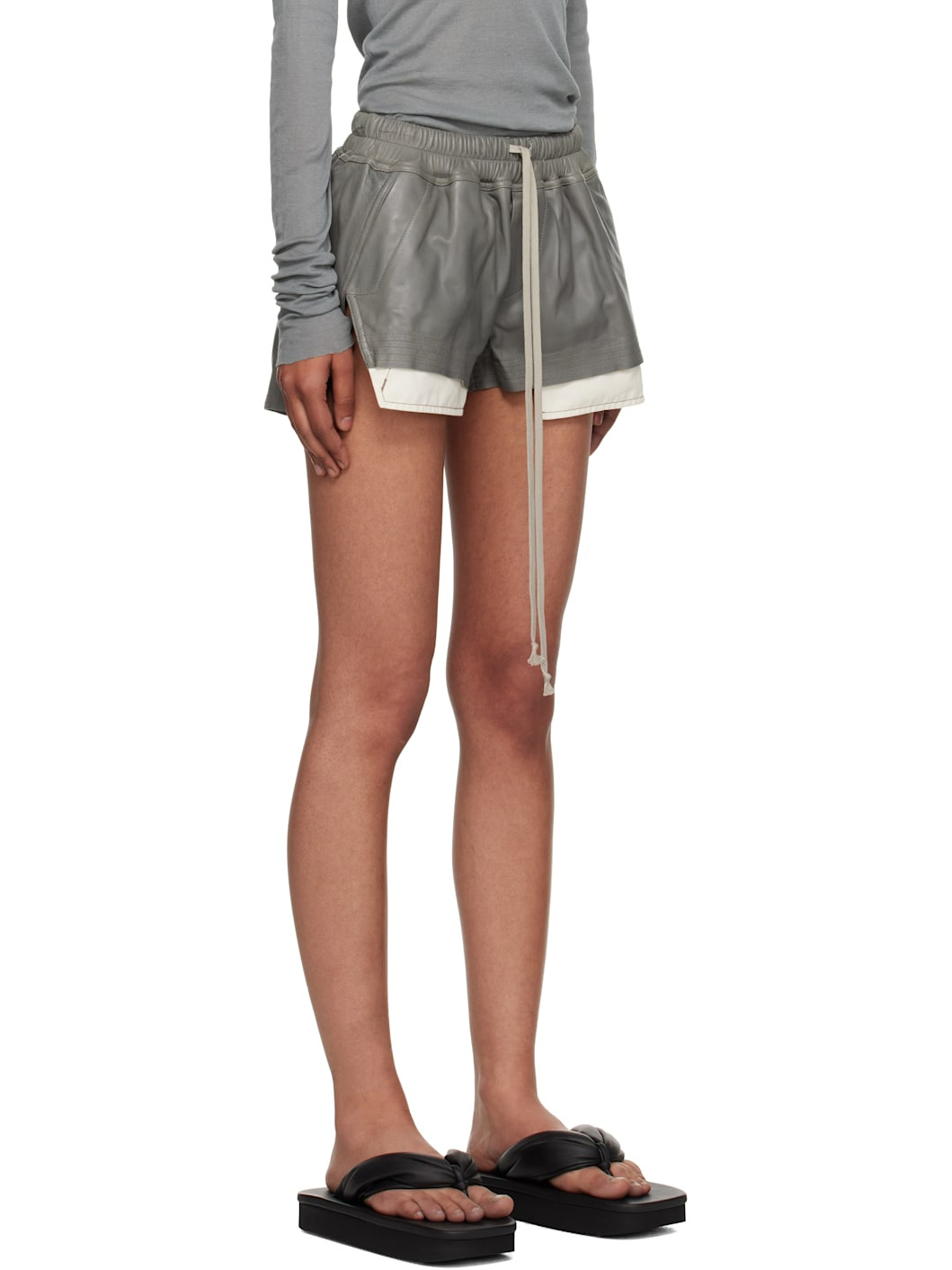 Gray Concordians Fog Boxer Leather Shorts - 2