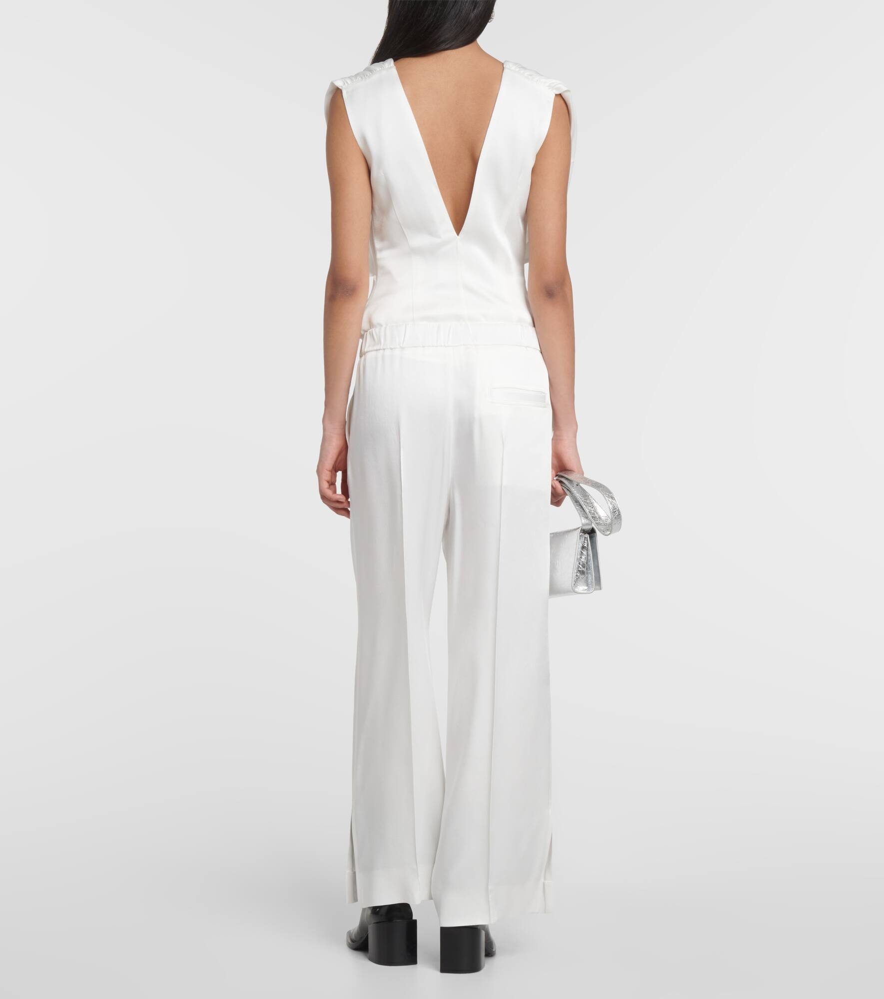 Satin straight pants - 3