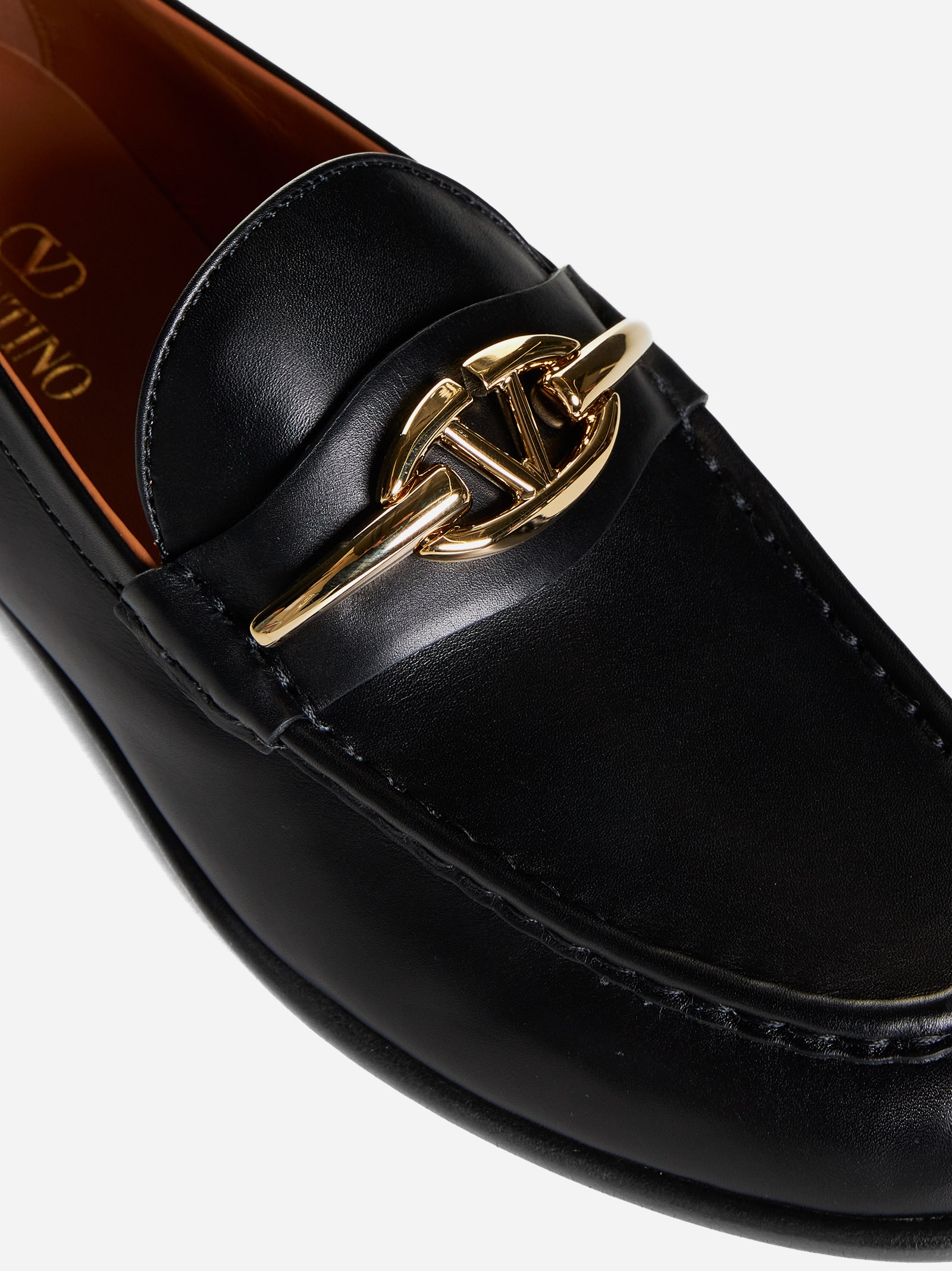 VLogo leather loafers - 4