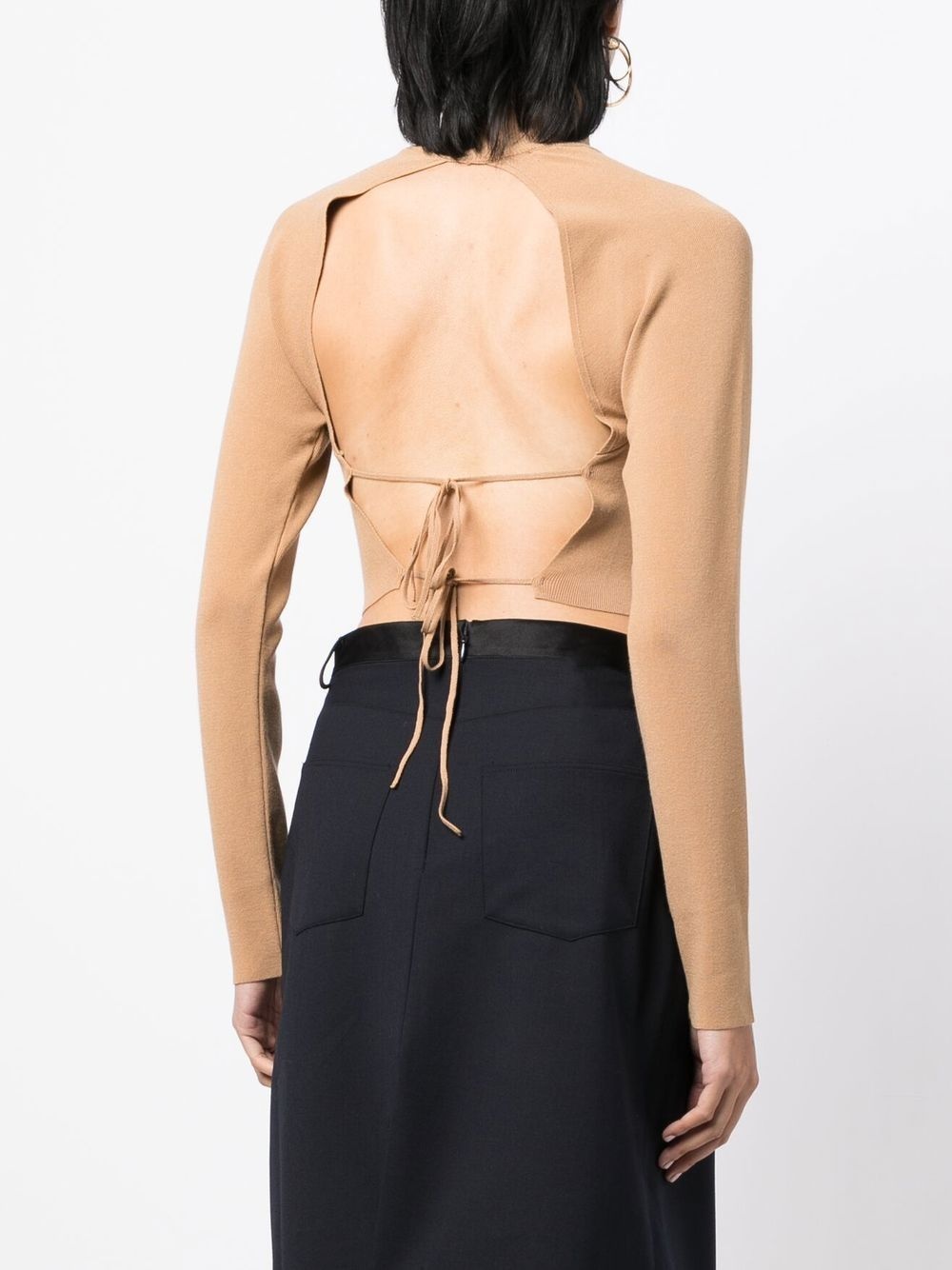 open-back cropped knitted jumper - 4