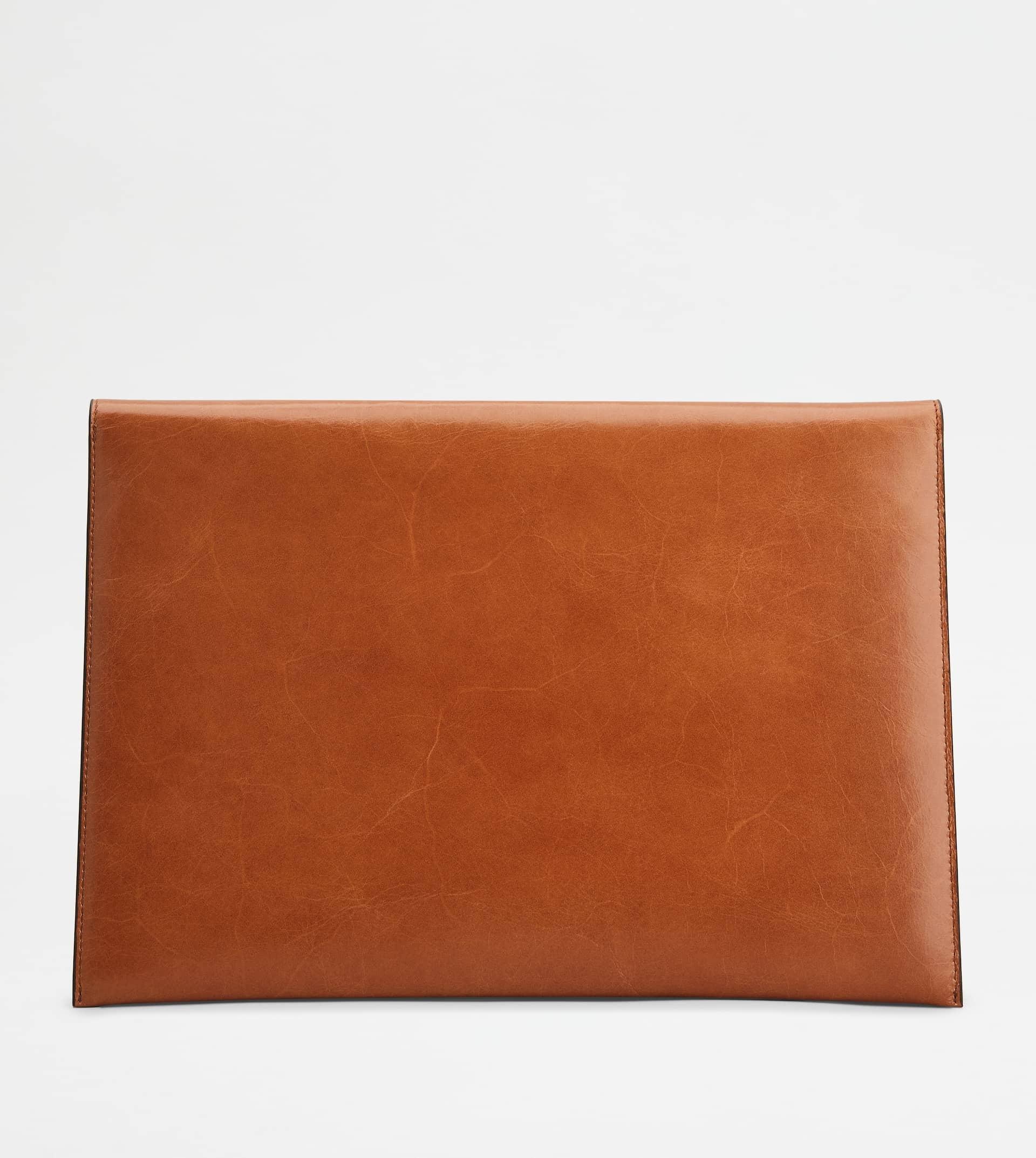 T TIMELESS ENVELOPE CLUTCH IN LEATHER MAXI - BROWN - 3