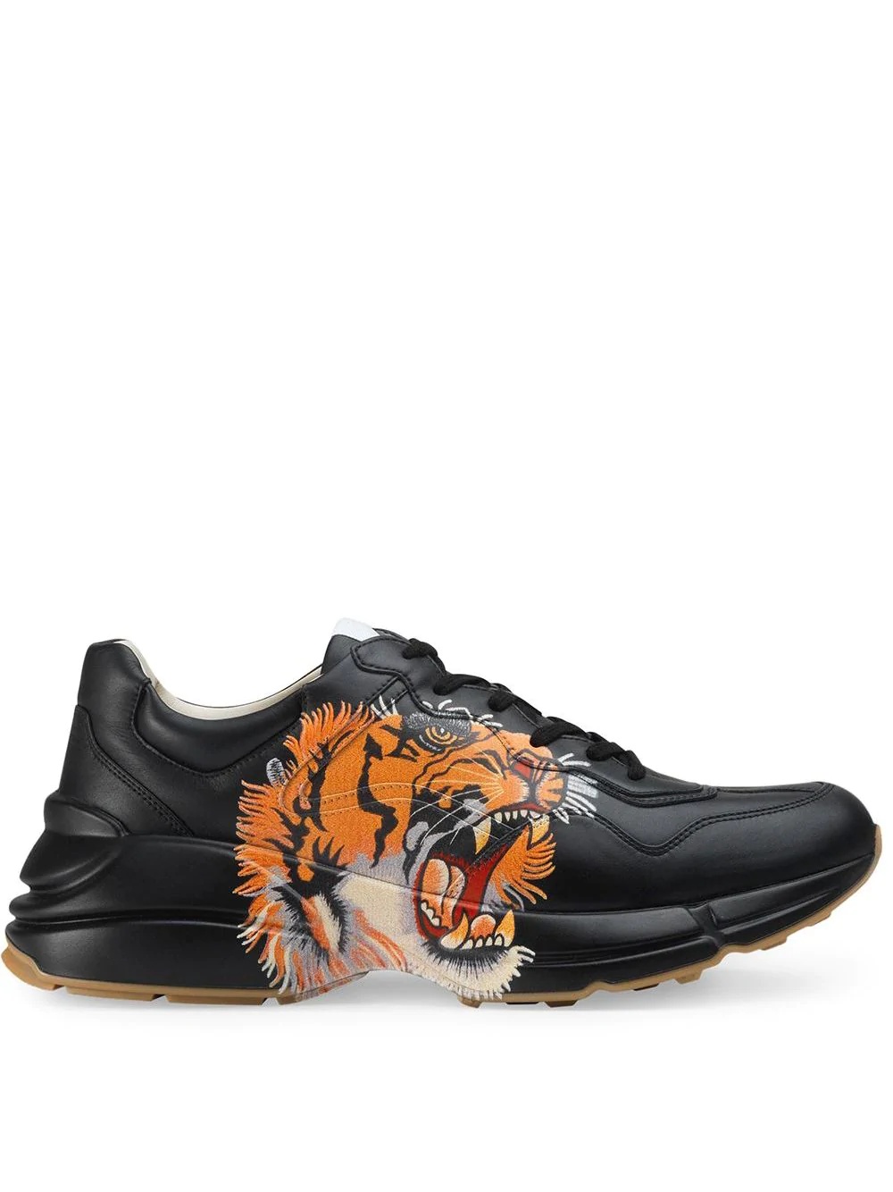 Rhyton leather sneaker with tiger - 1