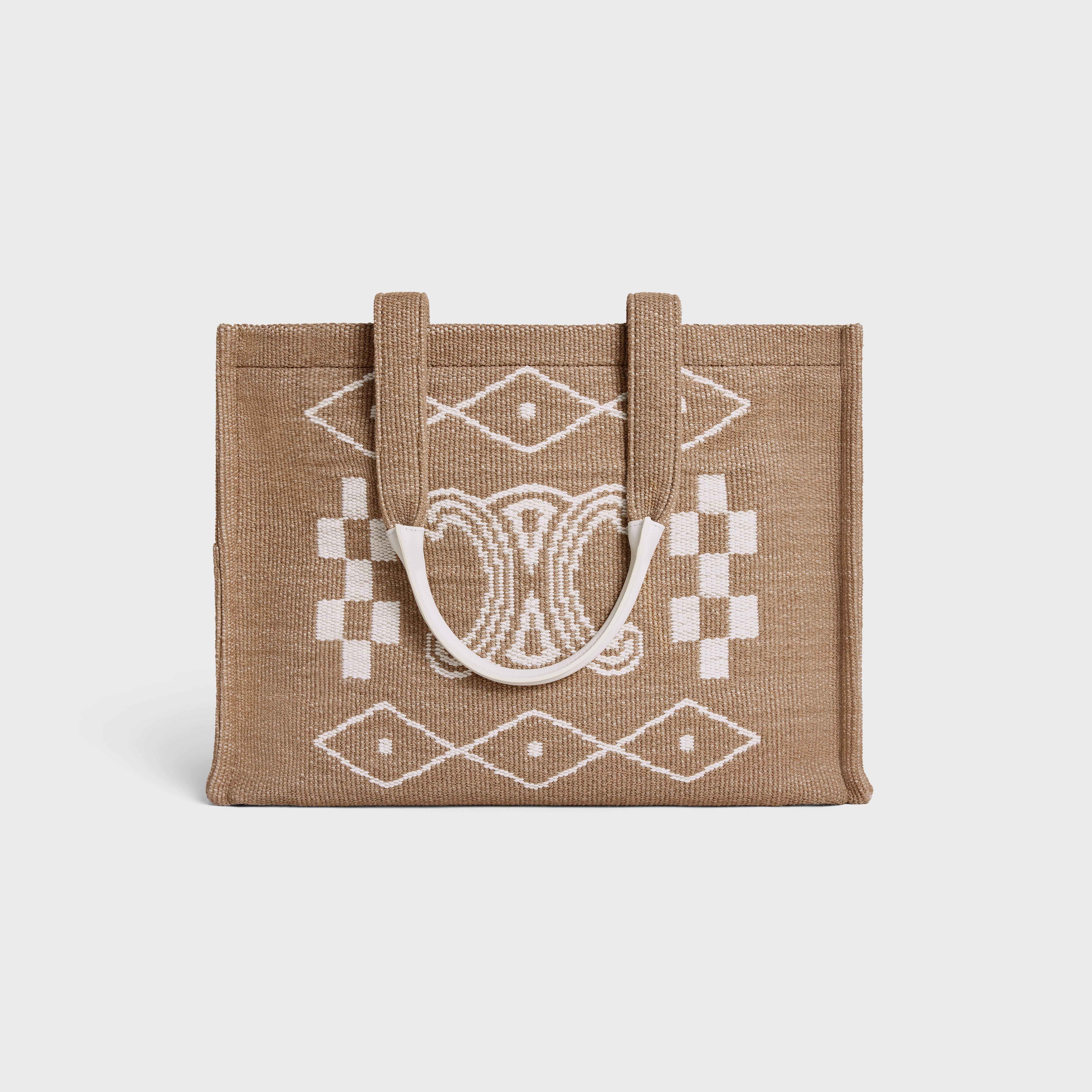 Large Cabas Thais in TEXTILE AND CALFSKIN - 1