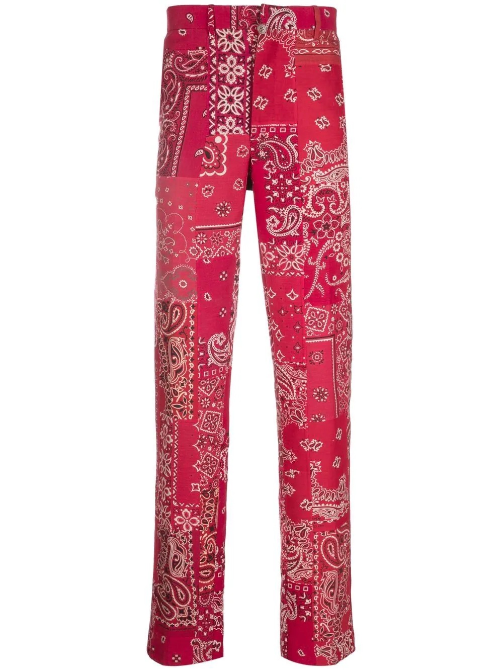 paisley straight-leg trousers - 1