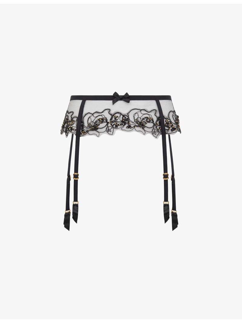 Lindie floral mesh suspender belt 1