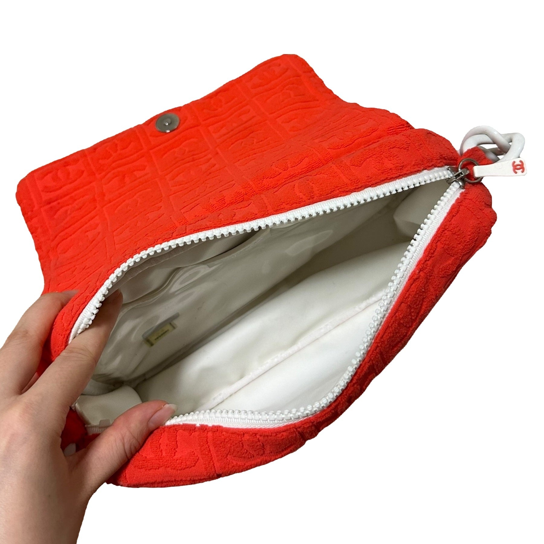 CHANEL Sport Spring Summer 2002 Terry Cloth Flap Shoulder Bag - 8