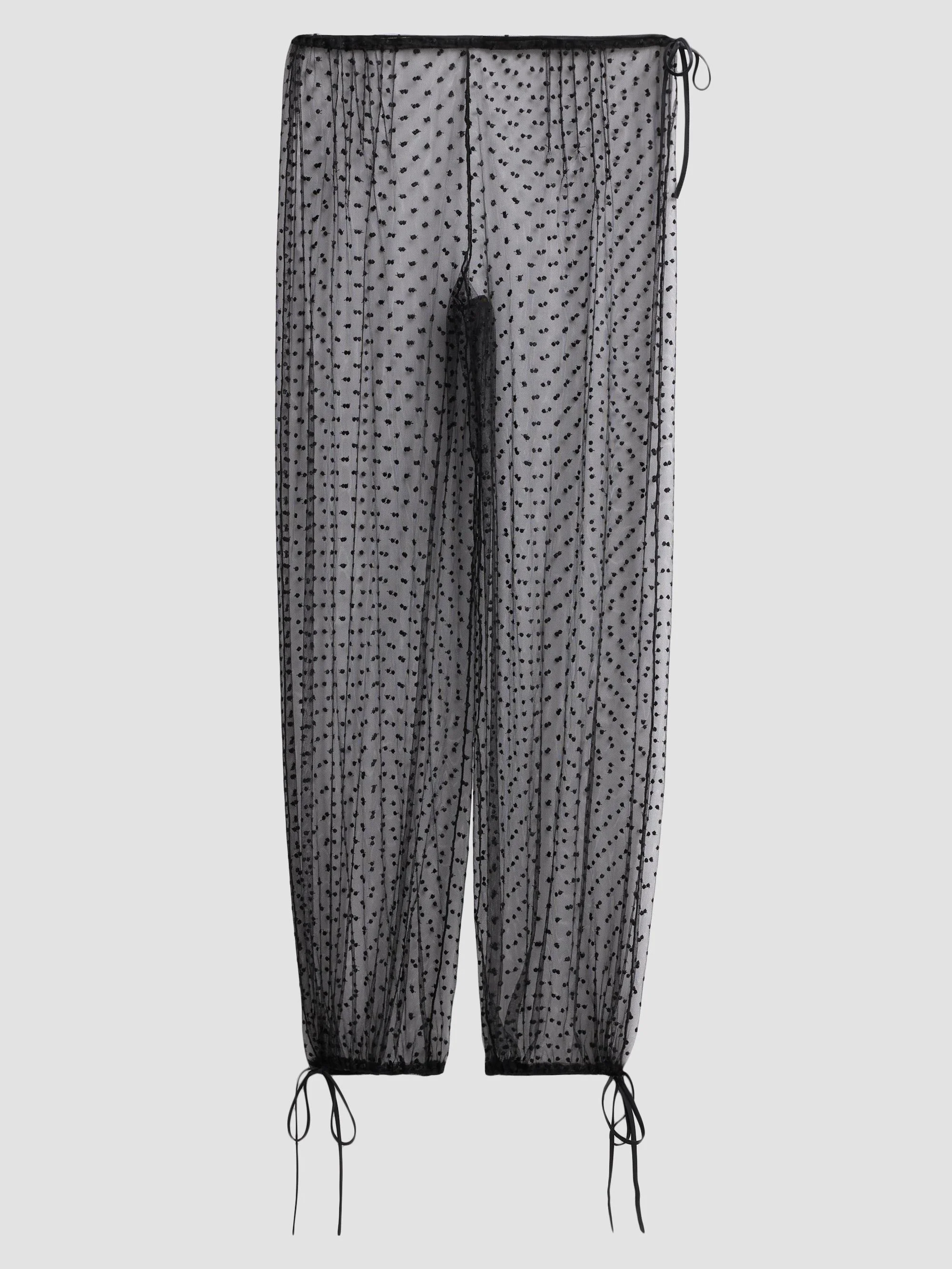 Women's Merci Polka Dot-Embroidered Tulle Cover-Up Pants - Black - 1