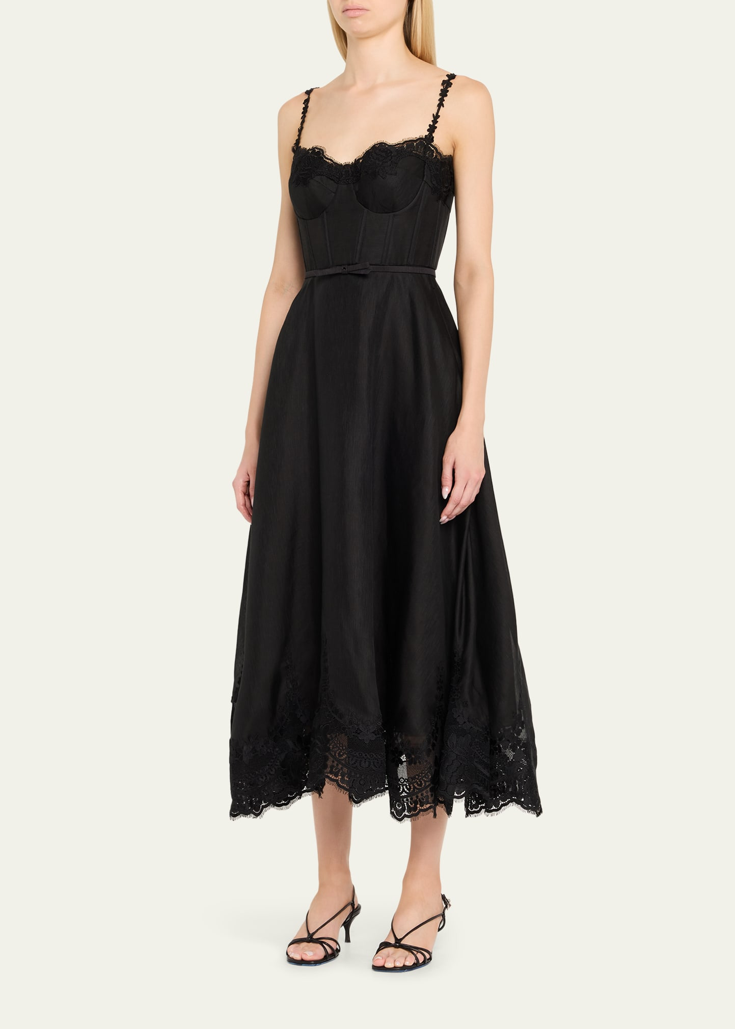 Lace-Trim Corset Picnic Dress - 4