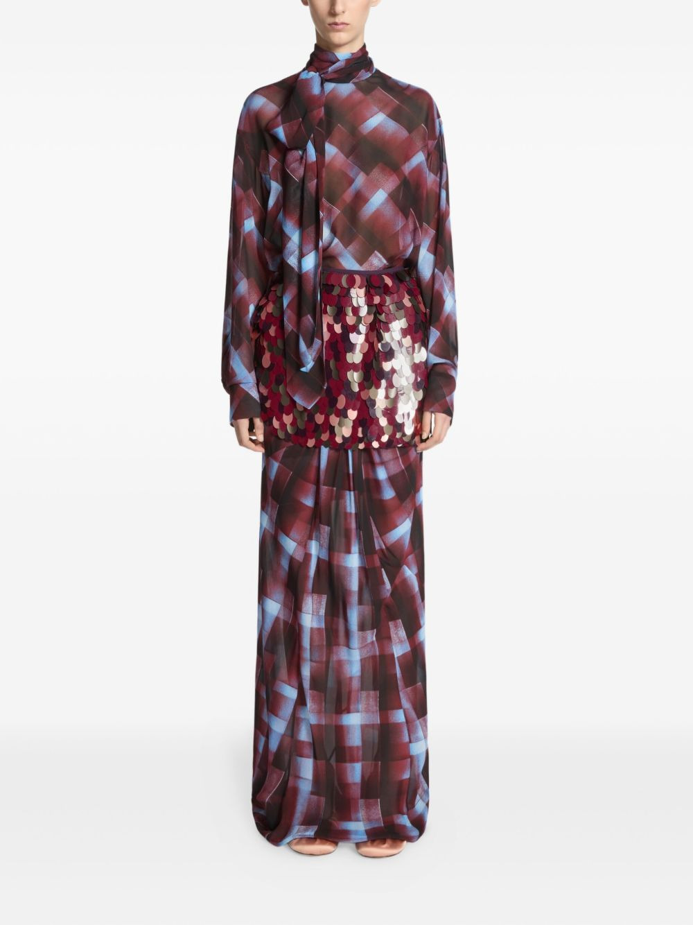 sequin-embellished wrap skirt - 2