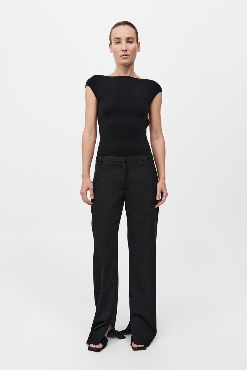 90s Split Leg Pants - Black - 2