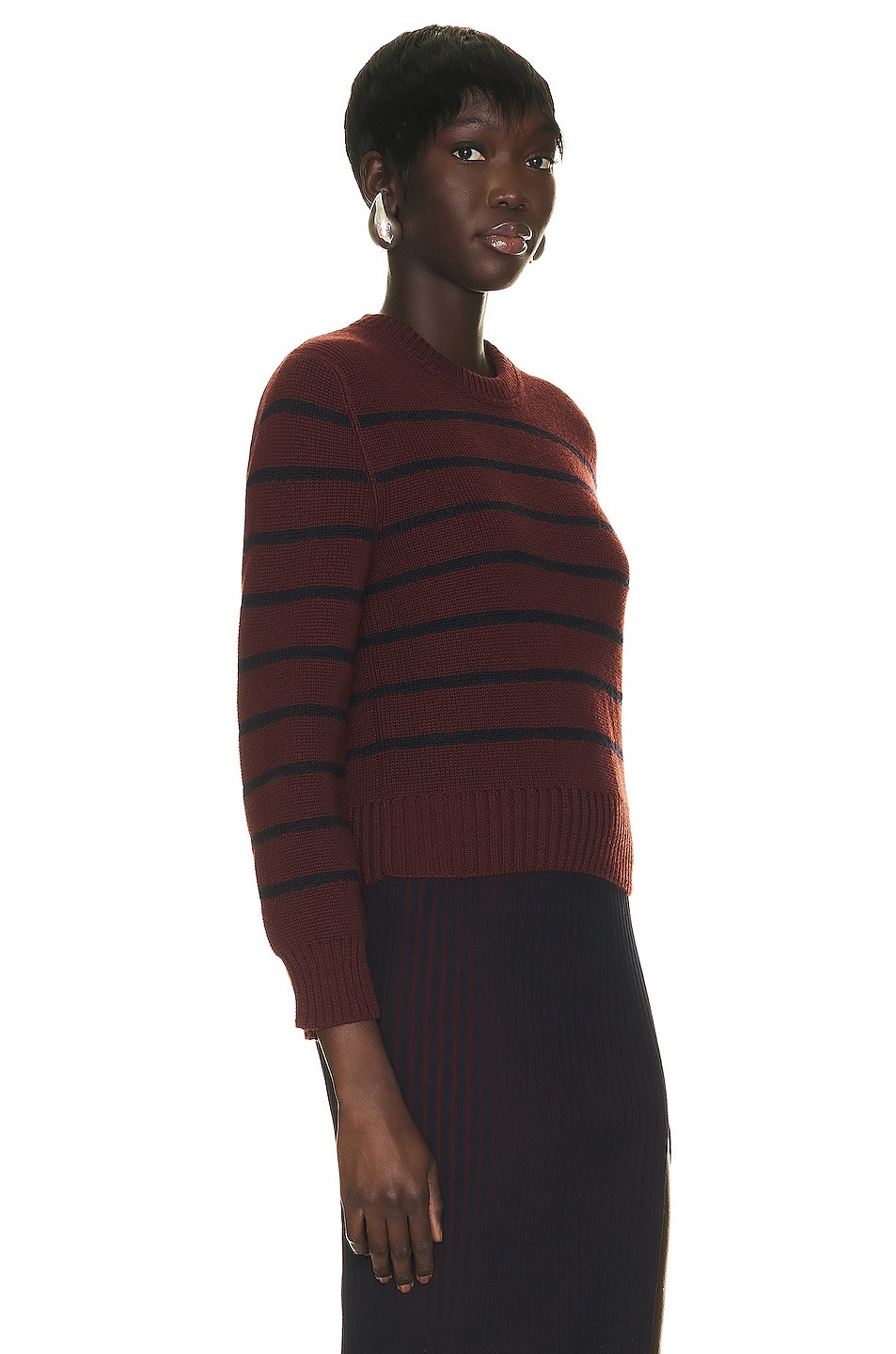 Striped Rib Knit Sweater - 2