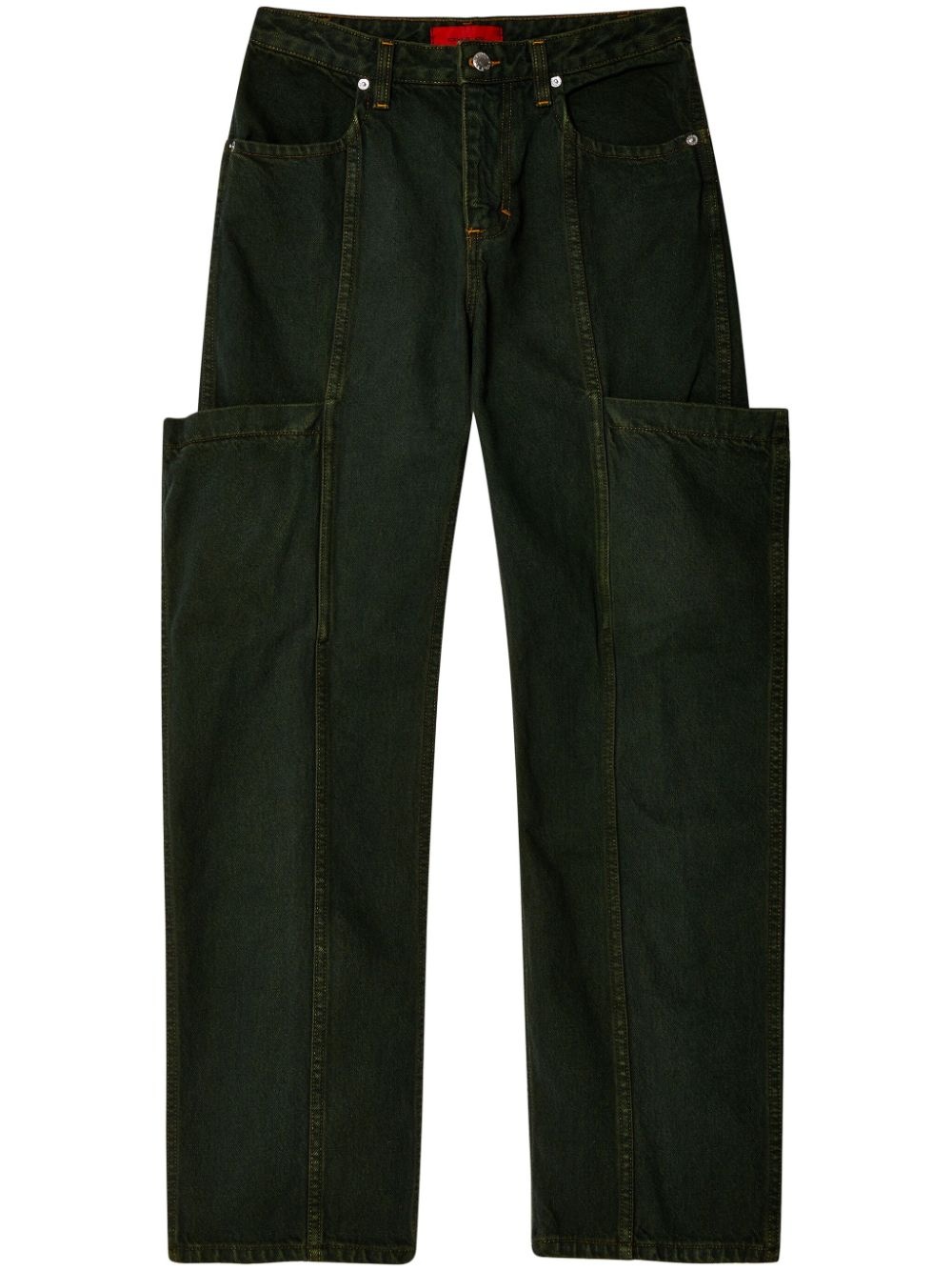 cargo-pocket straight-leg jeans - 1