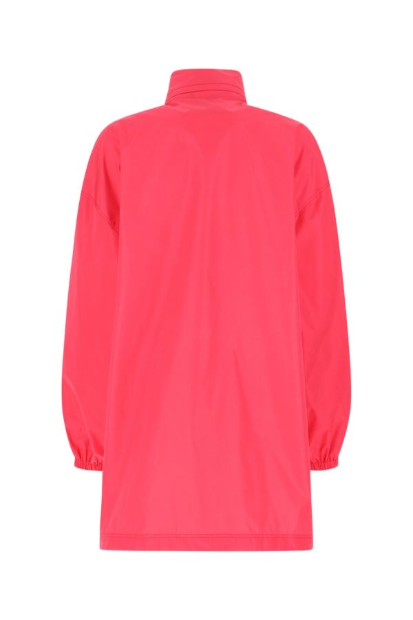 Fluo pink polyester oversize raincoat - 2